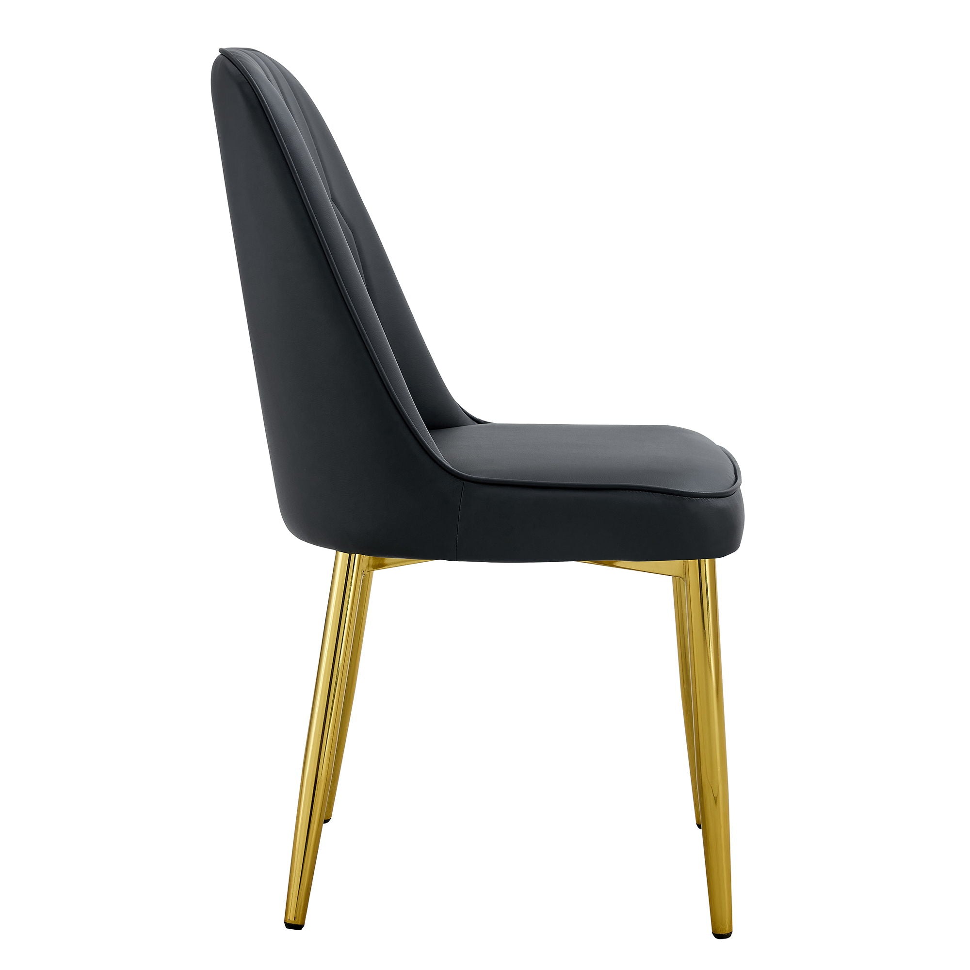 Modern Dining Chairs With Metal Legs And Simple Line Design On Backrest - Best Buy Furniture