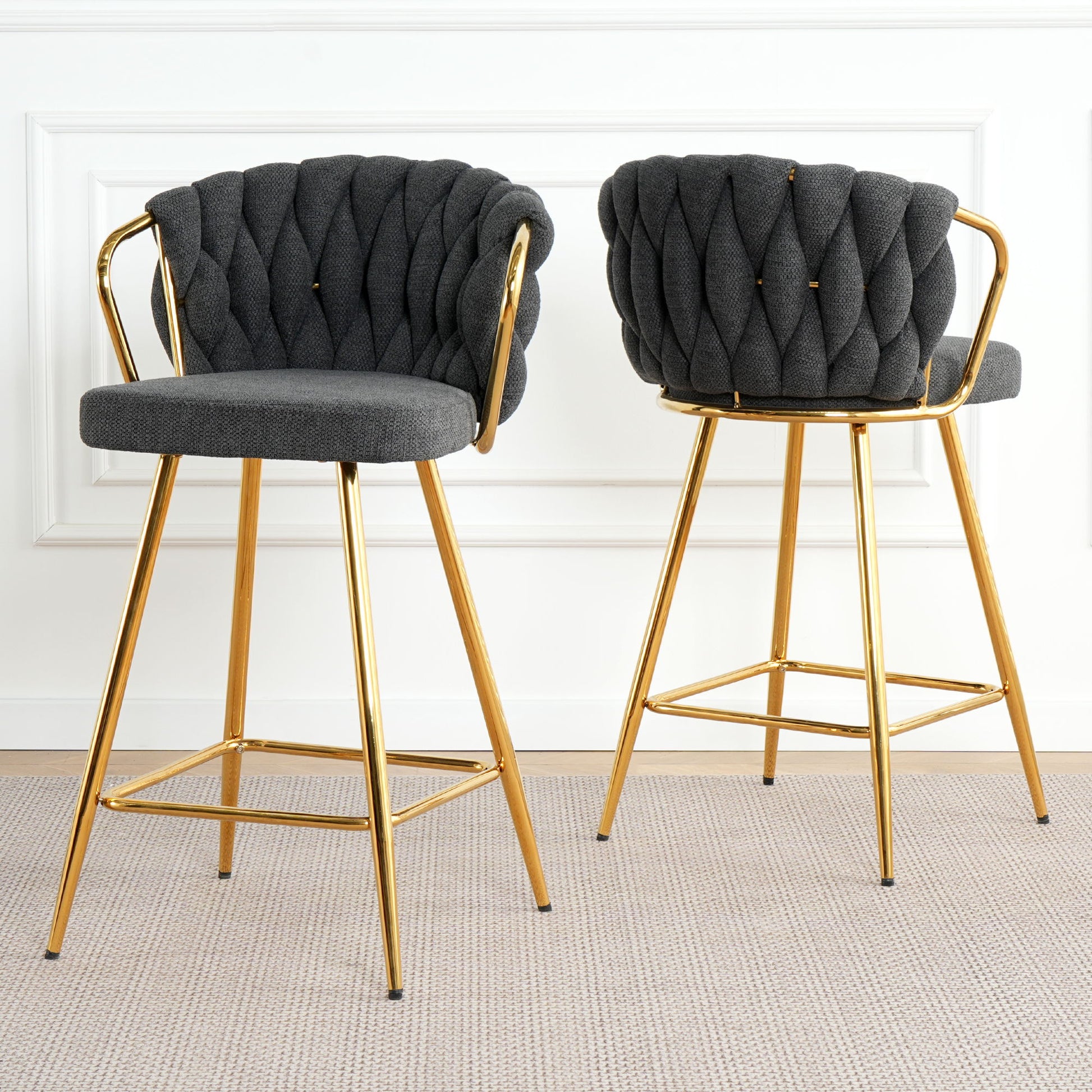 Modern Design High Stool With Plated Legs (Set of 2) - Best Buy Furniture