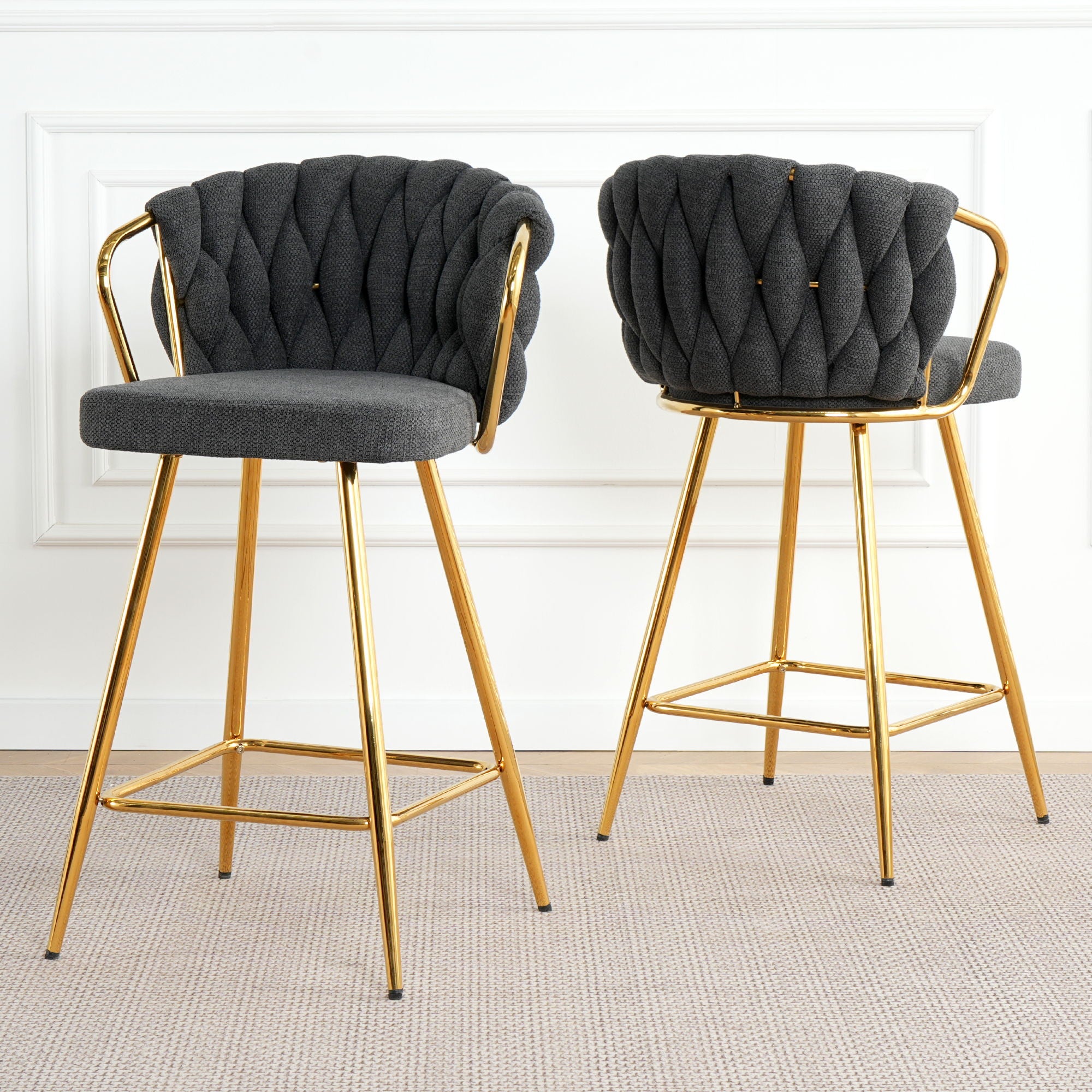 Modern Design High Stool With Plated Legs (Set of 2) - Best Buy Furniture