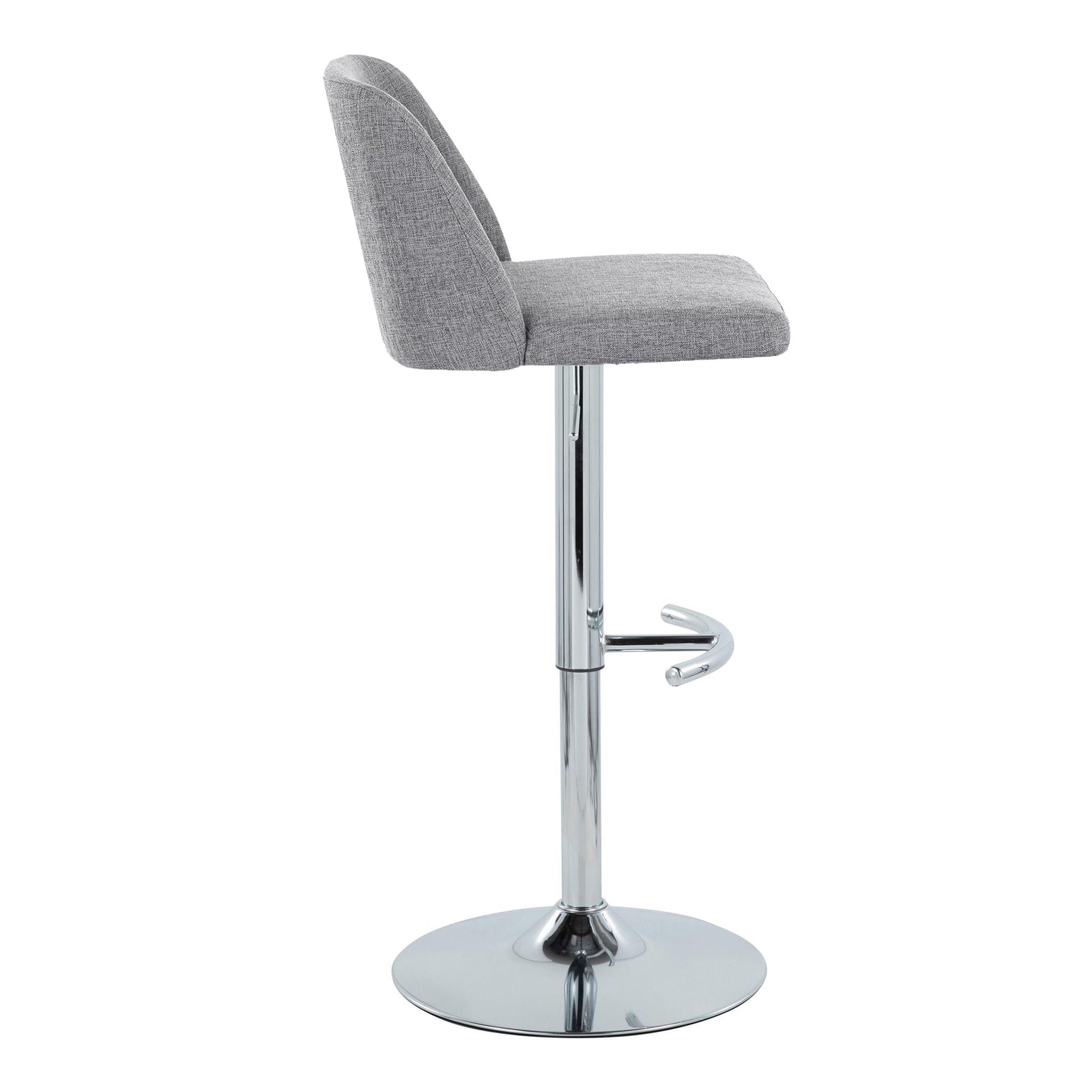 Toriano - Contemporary Adjustable Barstool With Swivel & Rounded T Footrest (Set of 2) - Best Buy Furniture