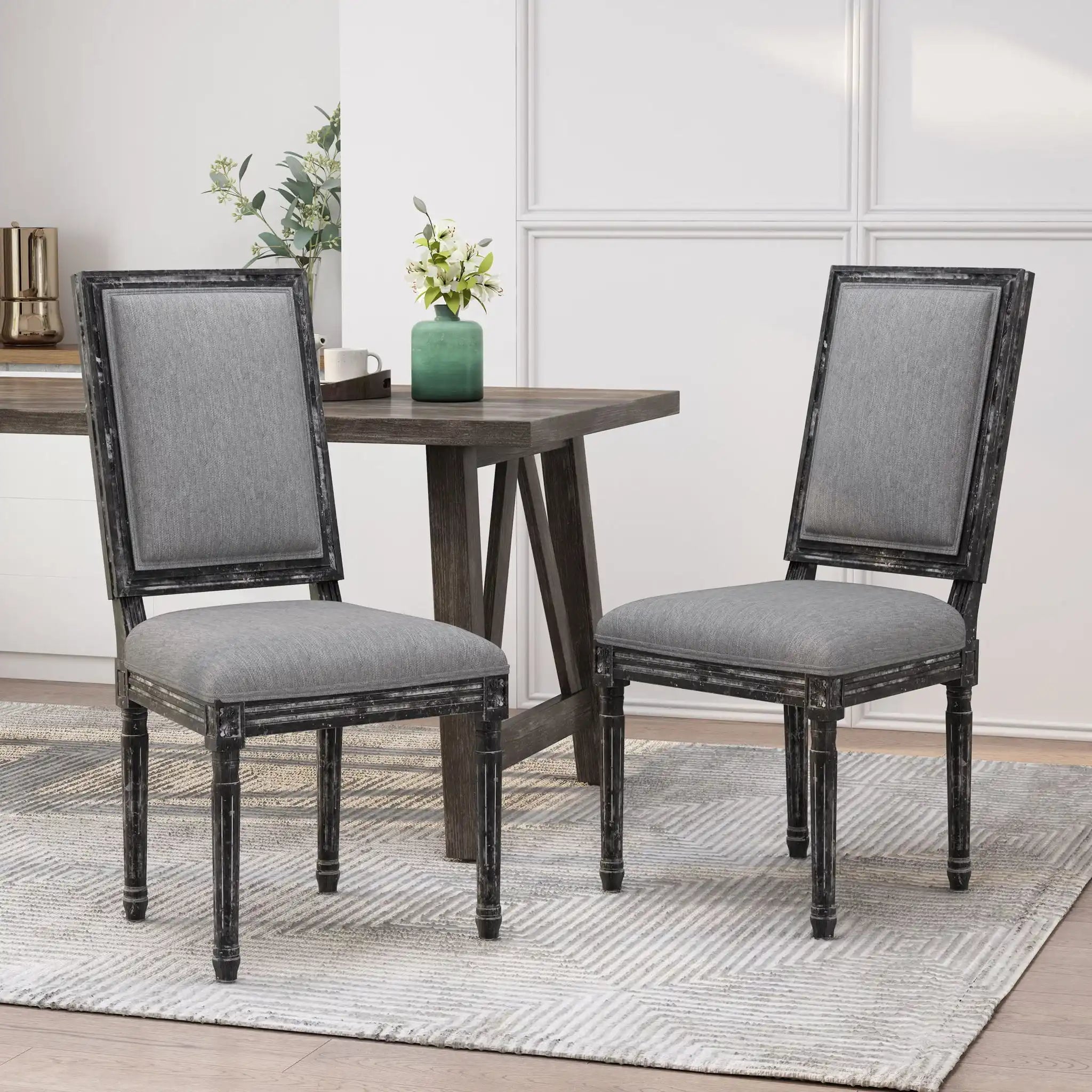 French Country Style Dining Chair With Upholstered Seating And Fluted Legs - Best Buy Furniture