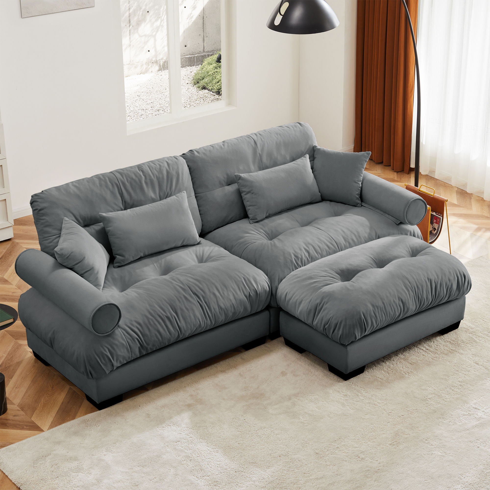 Super Comfort Oversized Modular Sectional Sofa With Movable Ottoman - Best Buy Furniture