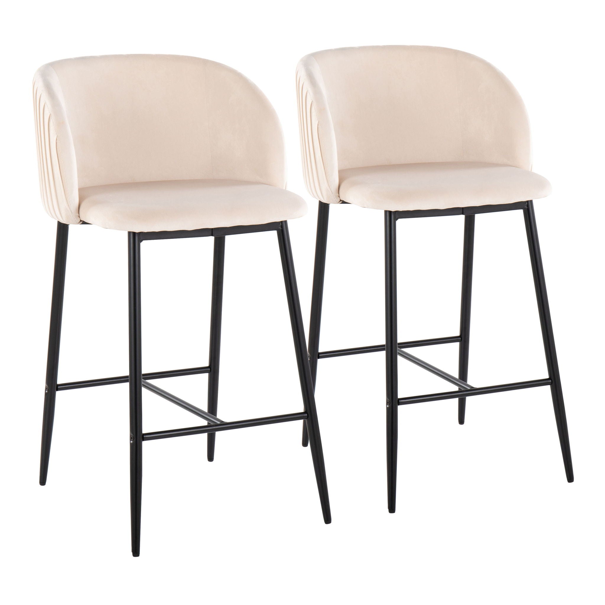 Fran - Pleated Waves Contemporary, Fixed Height Counter Stool (Set of 2) - Best Buy Furniture