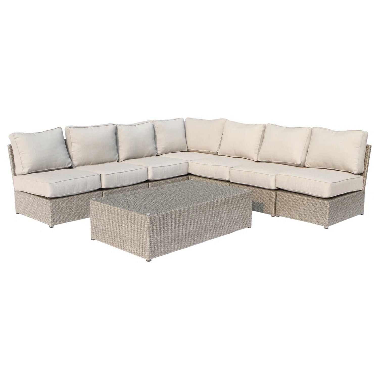 Comfortable Modern Patio Rattan Sectional Set With Cushions - Best Buy Furniture