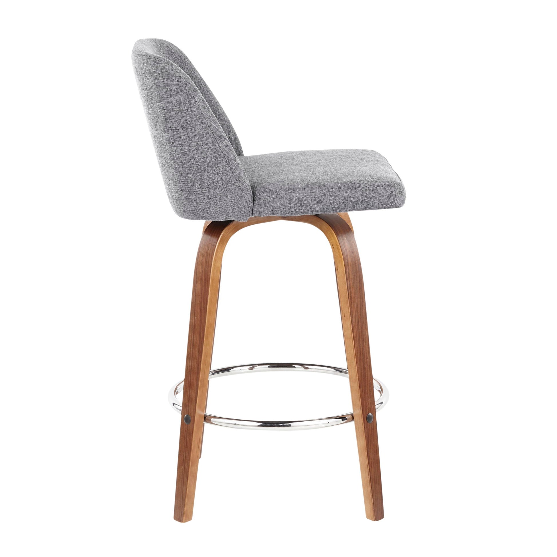 Toriano - Mid-Century Modern Fixed Height Counter Stool With Round Footrest (Set of 2) - Best Buy Furniture