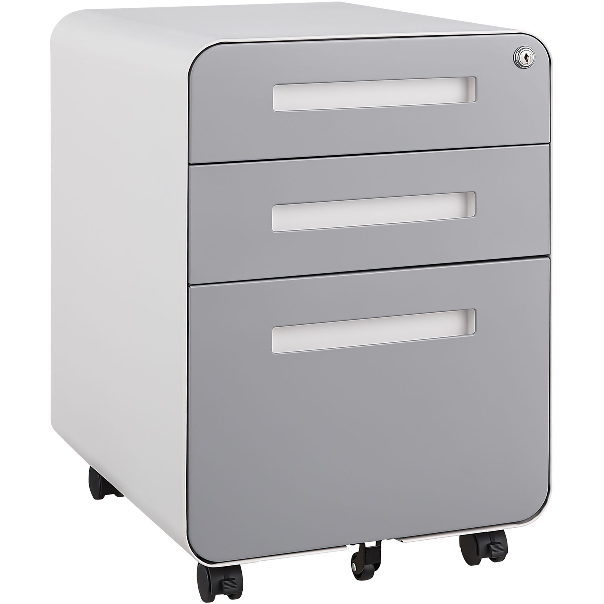 3 Drawer Mobile File Cabinet Under Desk Office, Simple Style Versatile Storage Cabinet For Legal / Letter / A4 Files, 5 Wheel Design Anti-Tilting Cold Rolled Steel Waterproof Moisture-Proof - Best Buy Furniture