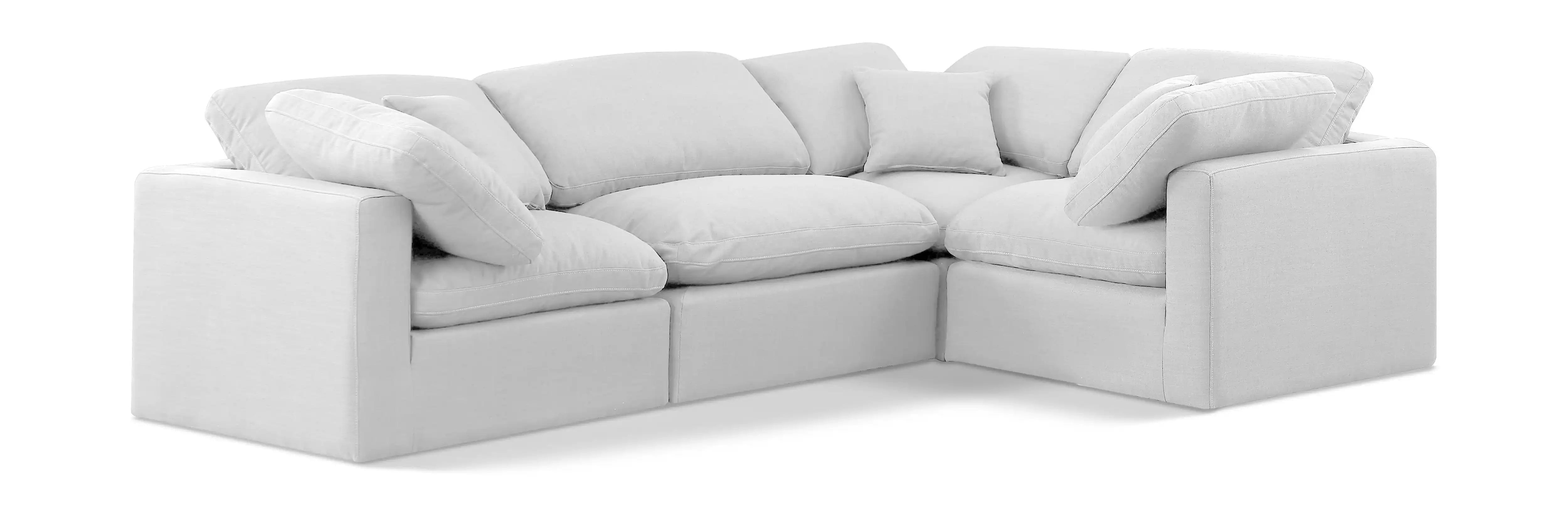 Indulge - Linen 4 Piece Modular Corner Sectional - White - Best Buy Furniture