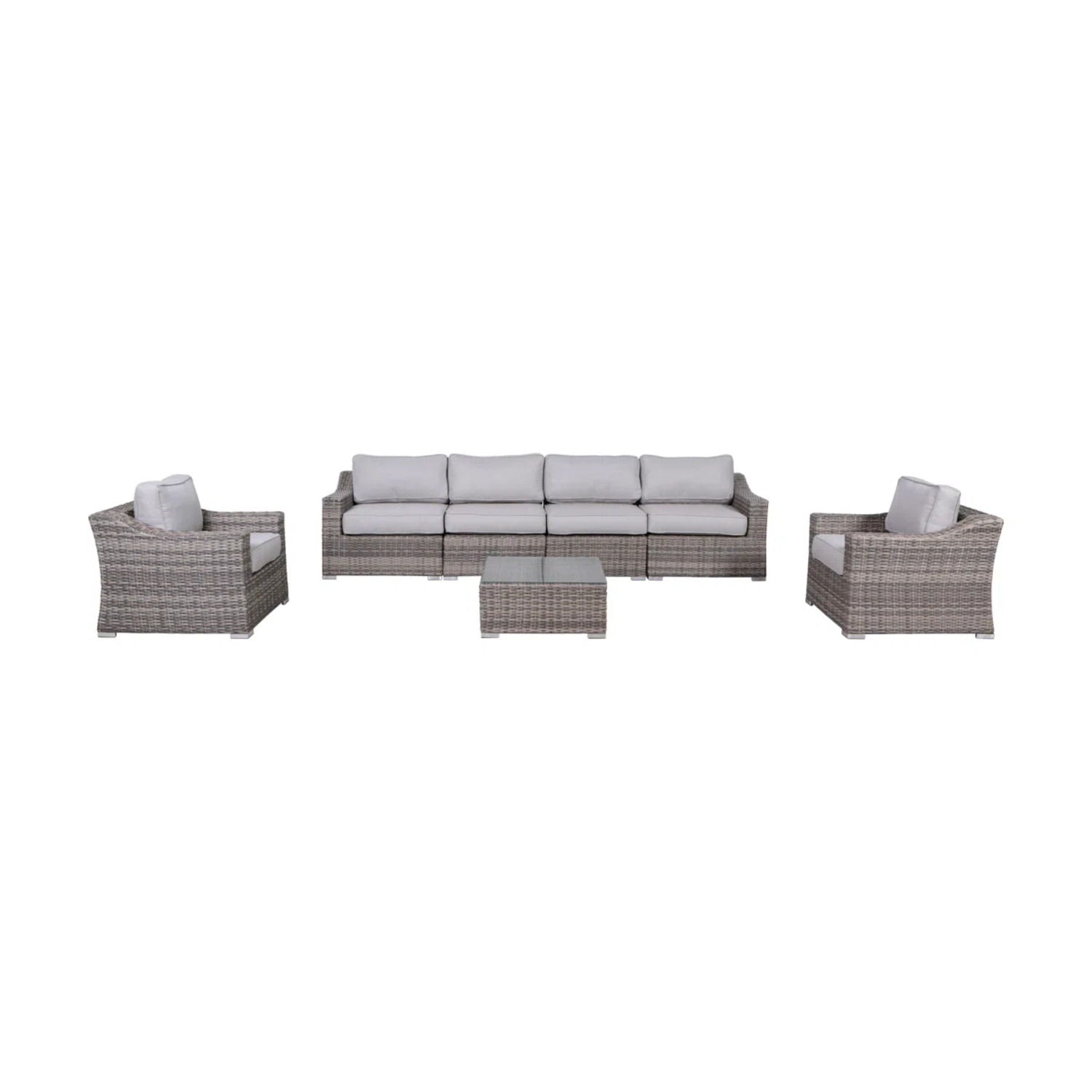 Outdoor Wicker Conversation Set With Cushions, All Weather - Best Buy Furniture