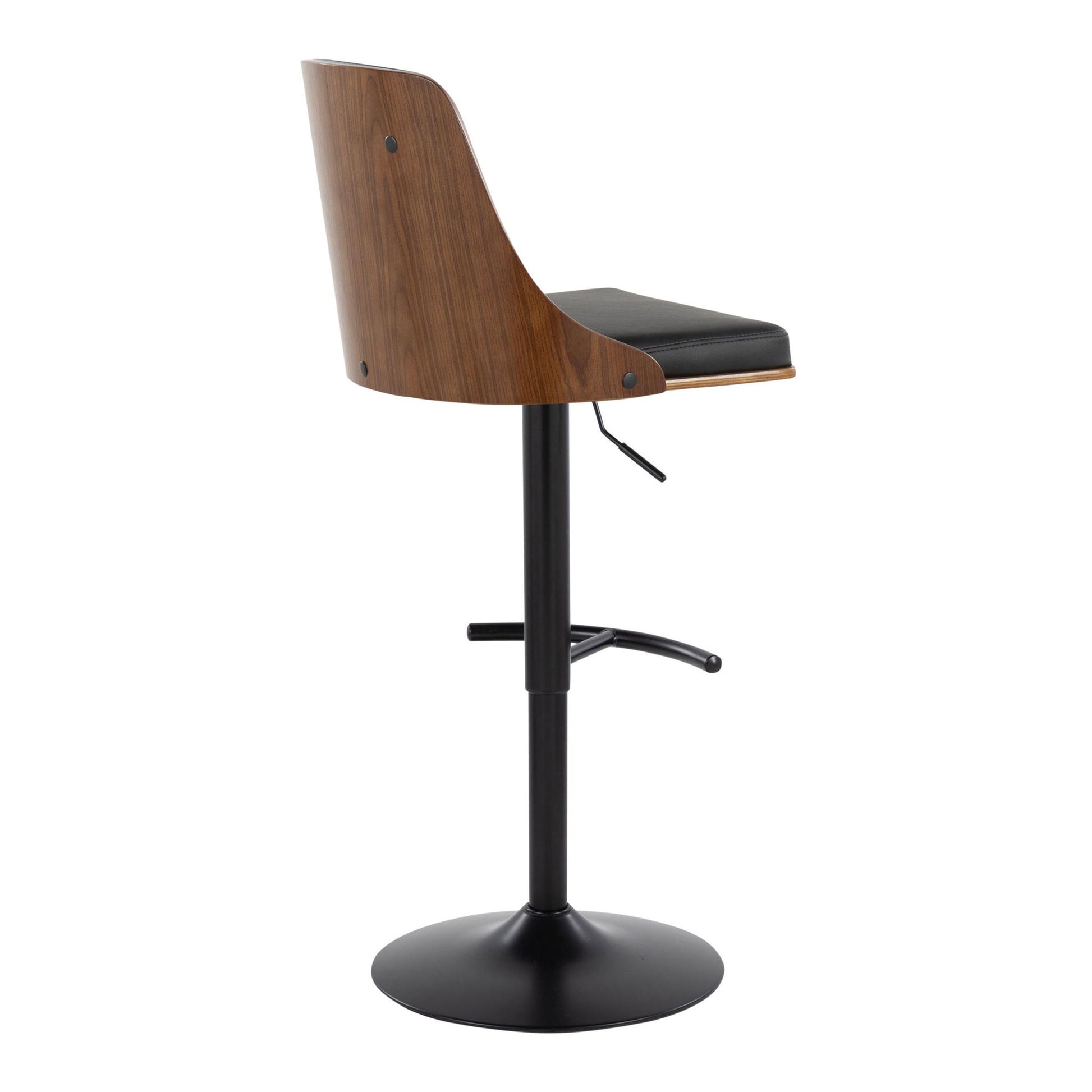 Gianna - Mid Century Modern Adjustable Barstool, Swivel With Rounded T Footrest (Set of 2) - Best Buy Furniture