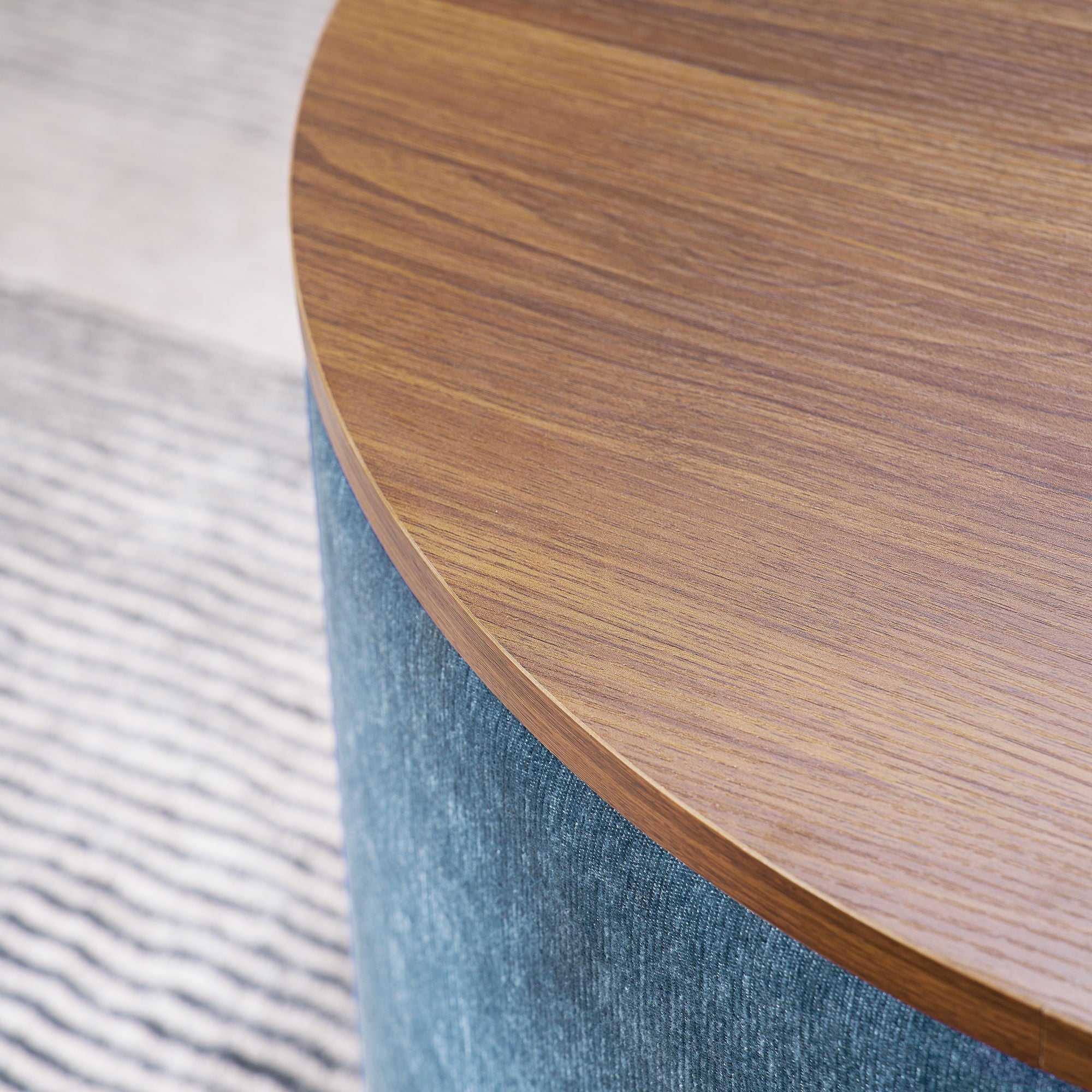 Classic 2 Piece Round Storage Ottoman Set With Drum Shaped Stool - Best Buy Furniture