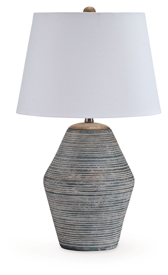 Lawrock - Terracotta Table Lamp - Antique Blue - Best Buy Furniture