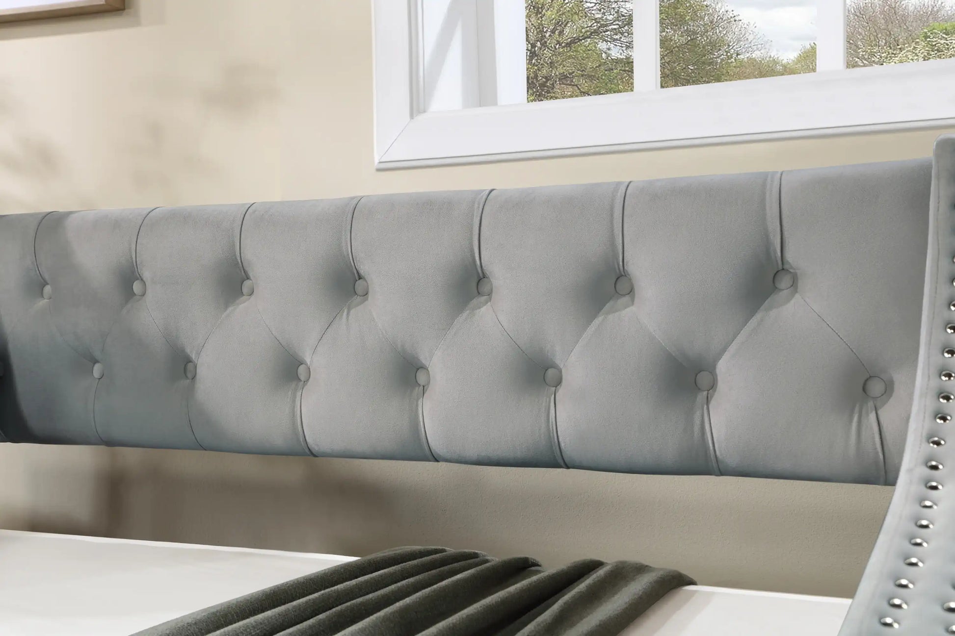 Twin Size Upholstered Daybed with Trundle, Wood Frame, Beige - Best Buy Furniture