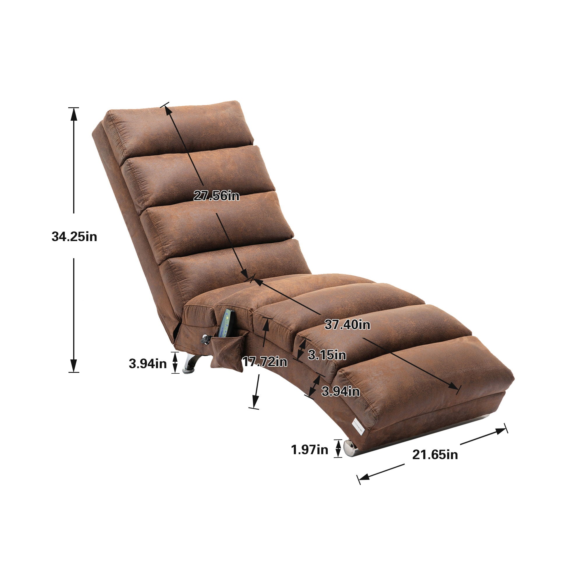 Massage Chaise Lounge Indoor With Remote Control, Ergonomic Electric Massage Lounger - Best Buy Furniture