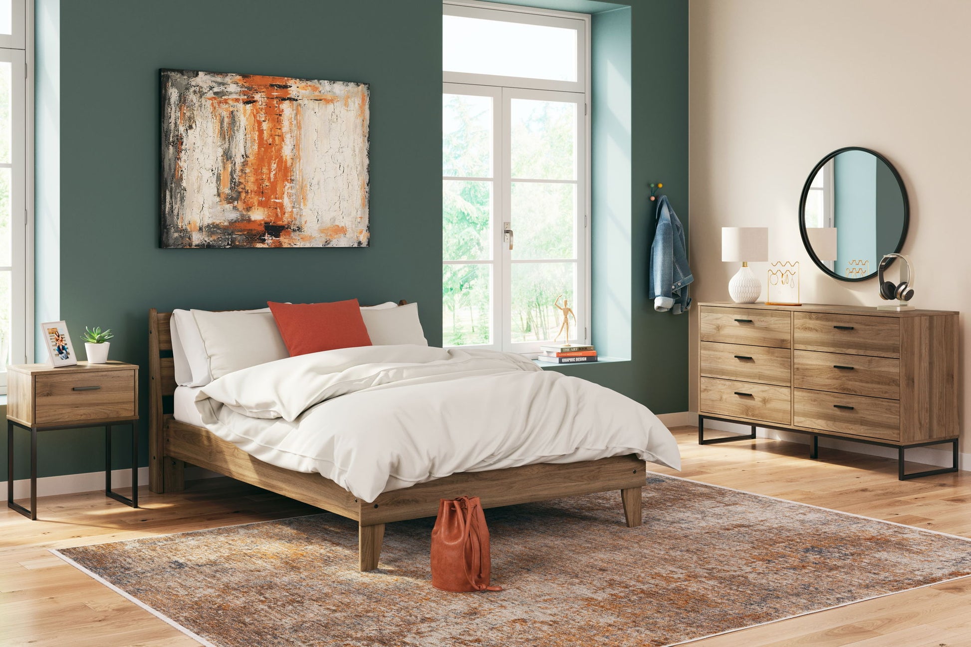 Deanlow - Six Drawer Dresser - Honey - Best Buy Furniture