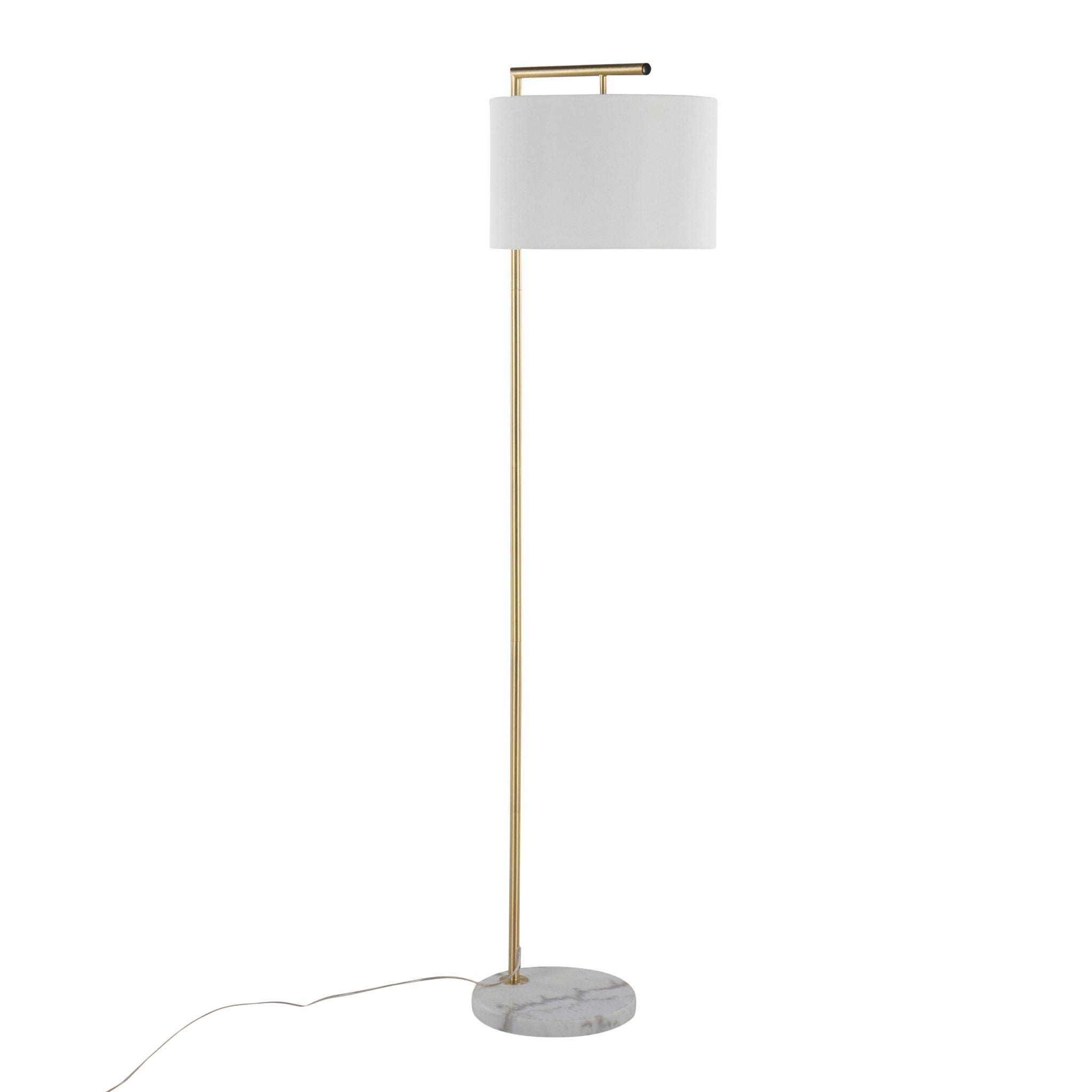 Fran - Contemporary Floor Lamp - Gold / White - Best Buy Furniture