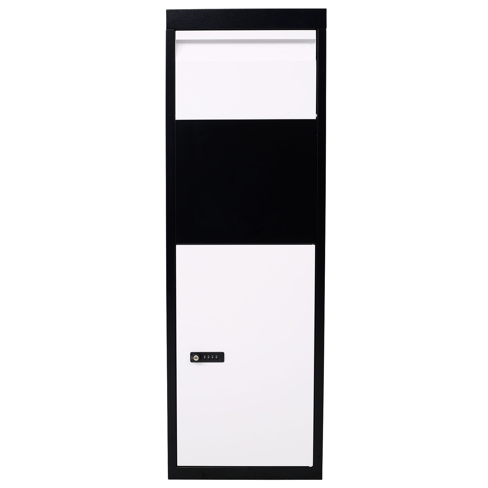 Package Delivery Box, Galvanized Steel Parcel Mailbox With Code Lock & Mounting Hardware, For Outdoor Porch, Curbside - White / Black - Best Buy Furniture