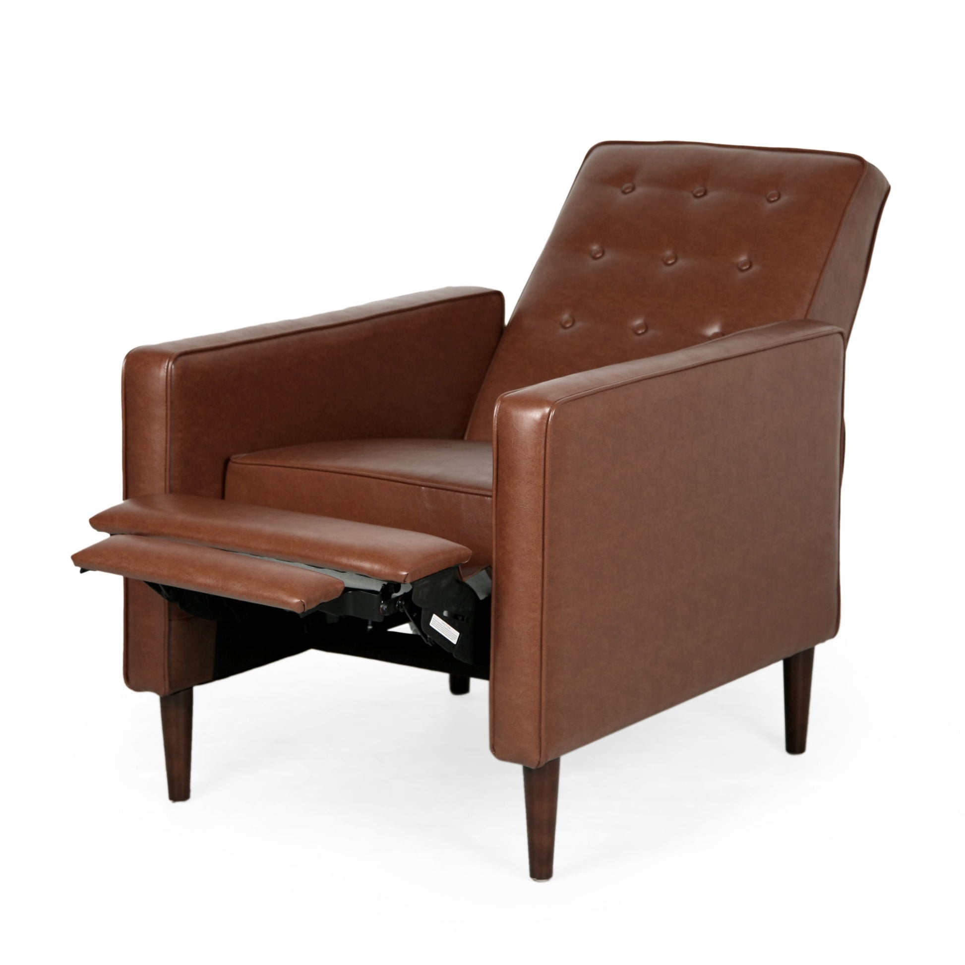 Mid-Century Modern Recliner With Button Tufted Waffle Stitch - Best Buy Furniture