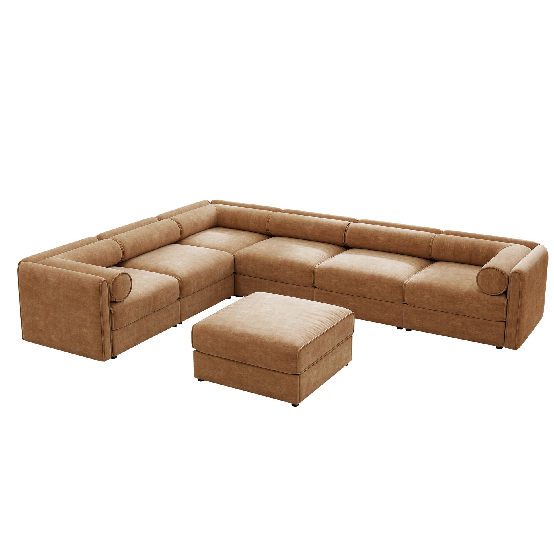Contemporary Elegant White Chenille Sofa With Storage And Ottoman - Best Buy Furniture
