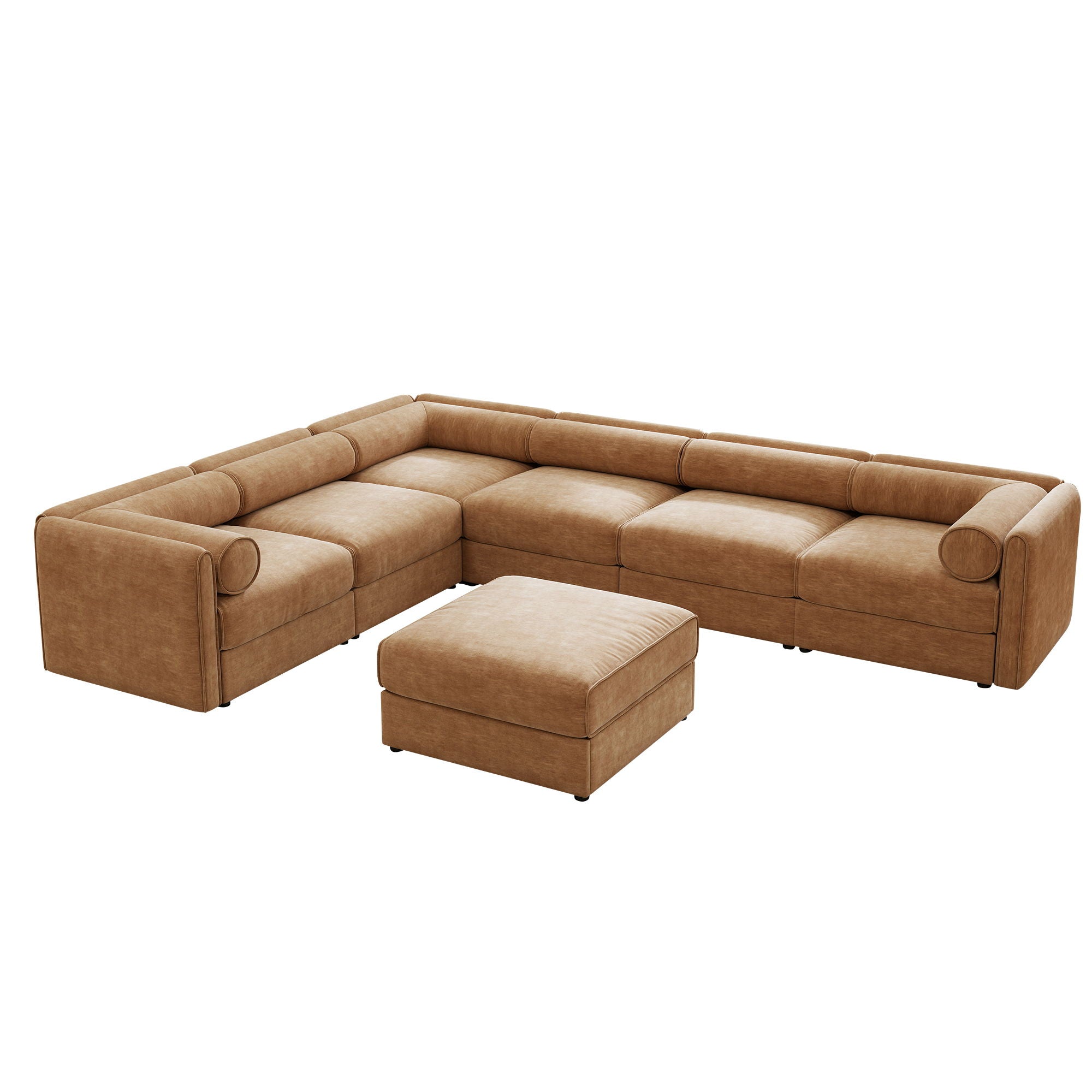 Contemporary Elegant White Chenille Sofa With Storage And Ottoman - Best Buy Furniture