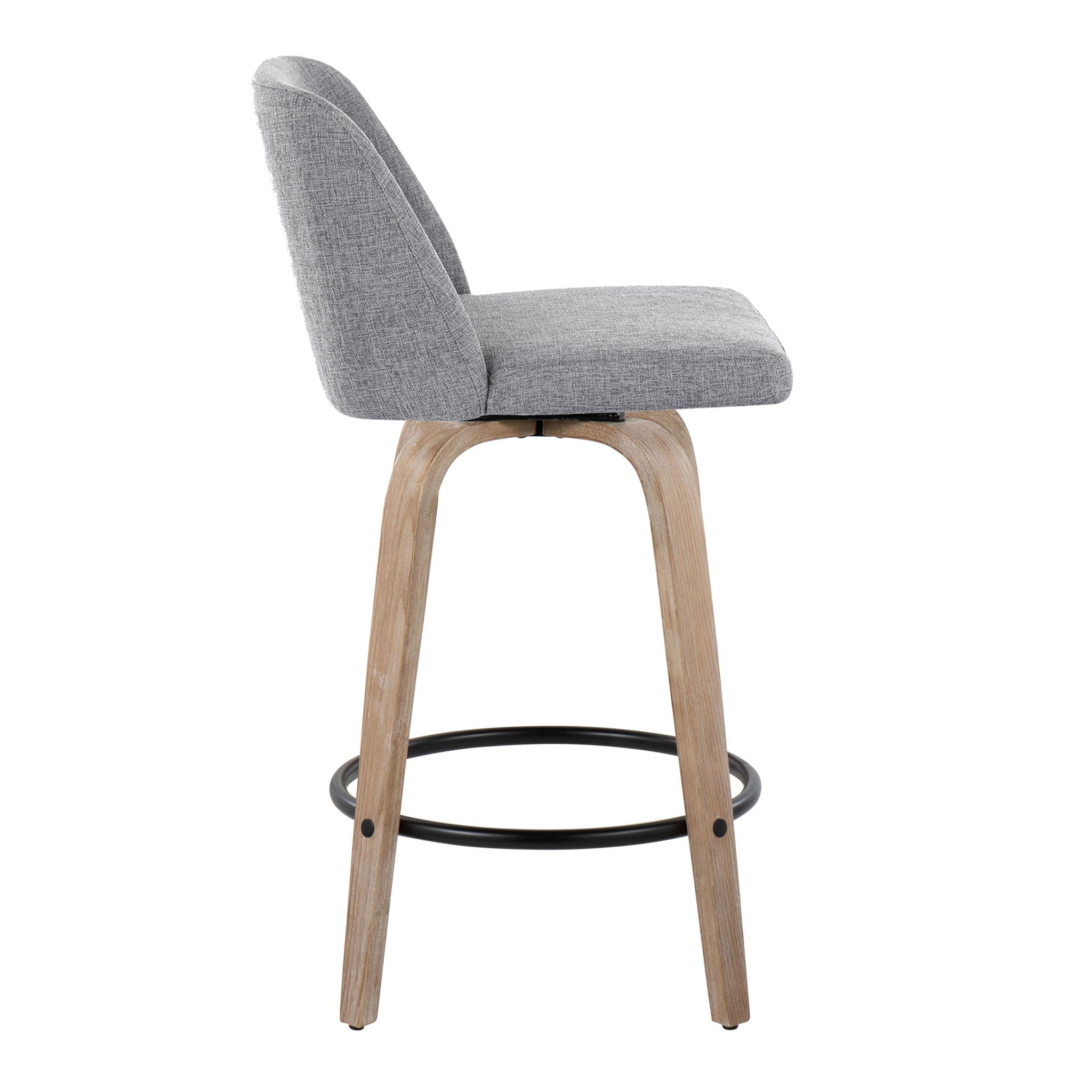 Toriano - Contemporary Fixed-Height Counter Stool & Swivel With Round Footrest (Set of 2) - Best Buy Furniture