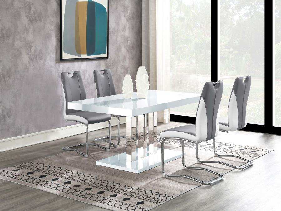 Brooklyn - 5 Piece Rectangular Dining Set - White High Gloss - Best Buy Furniture