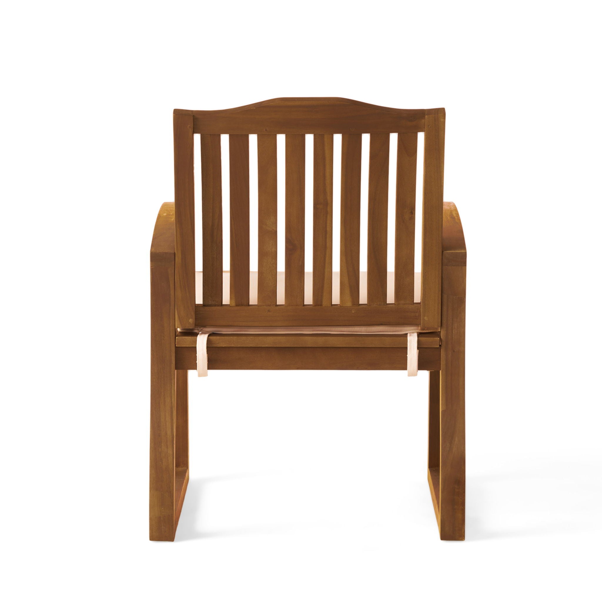 Della - Wood Armchair (Set of 2) Outdoor Dining Chairs - Cream - Best Buy Furniture
