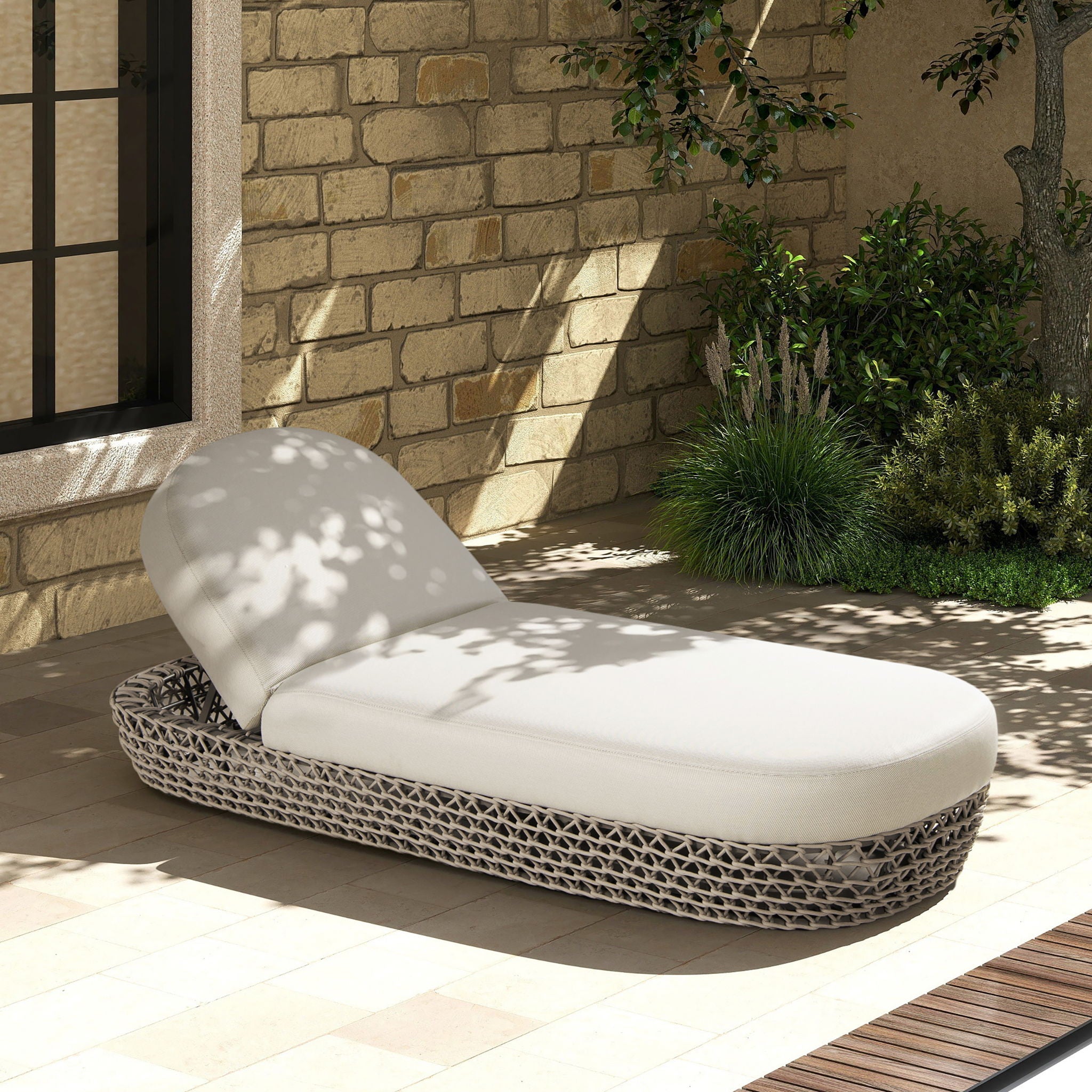 Willow - Sunbrella Upholstered Patio Lounger - Best Buy Furniture