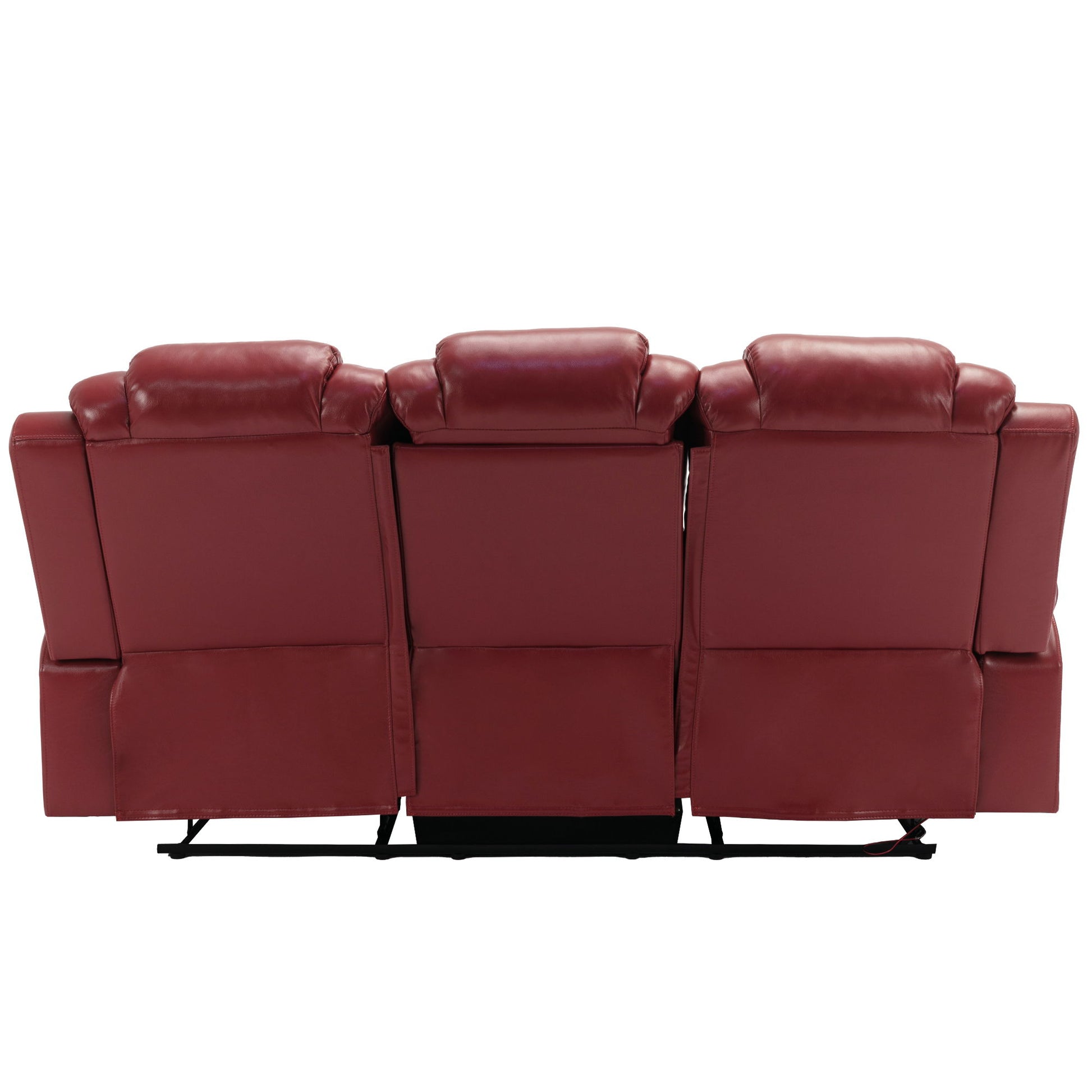 3 Pieces Recliner Sofa Sets Home Theater Seating Manual Recliner Chair With Center Console And LED Light Strip For Living Room - Best Buy Furniture