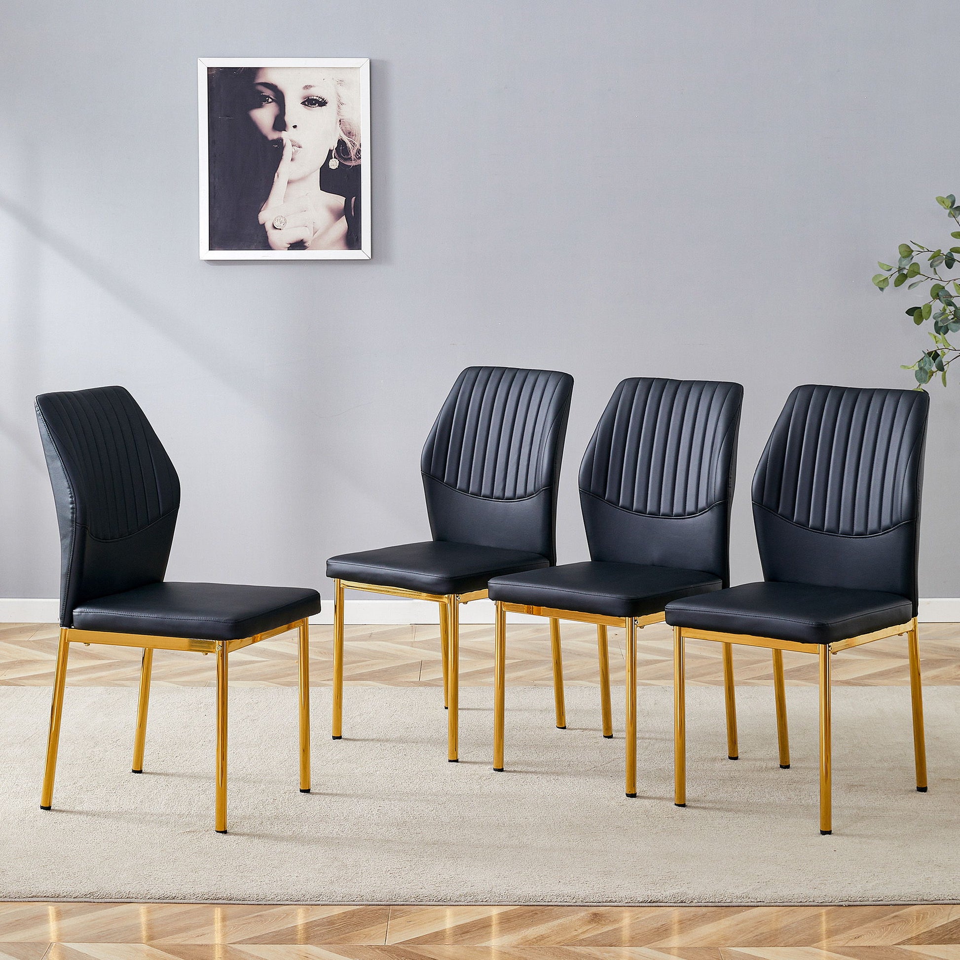 Luxury Simple Chair With Metal Gold Leg - Best Buy Furniture
