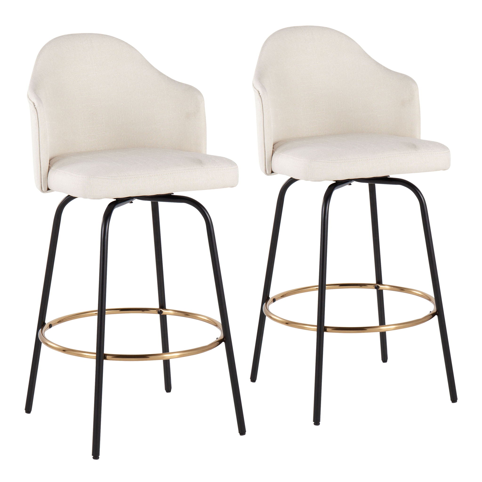 Ahoy - Contemporary Fixed Height Counter Stool Round Footrest (Set of 2) - Best Buy Furniture