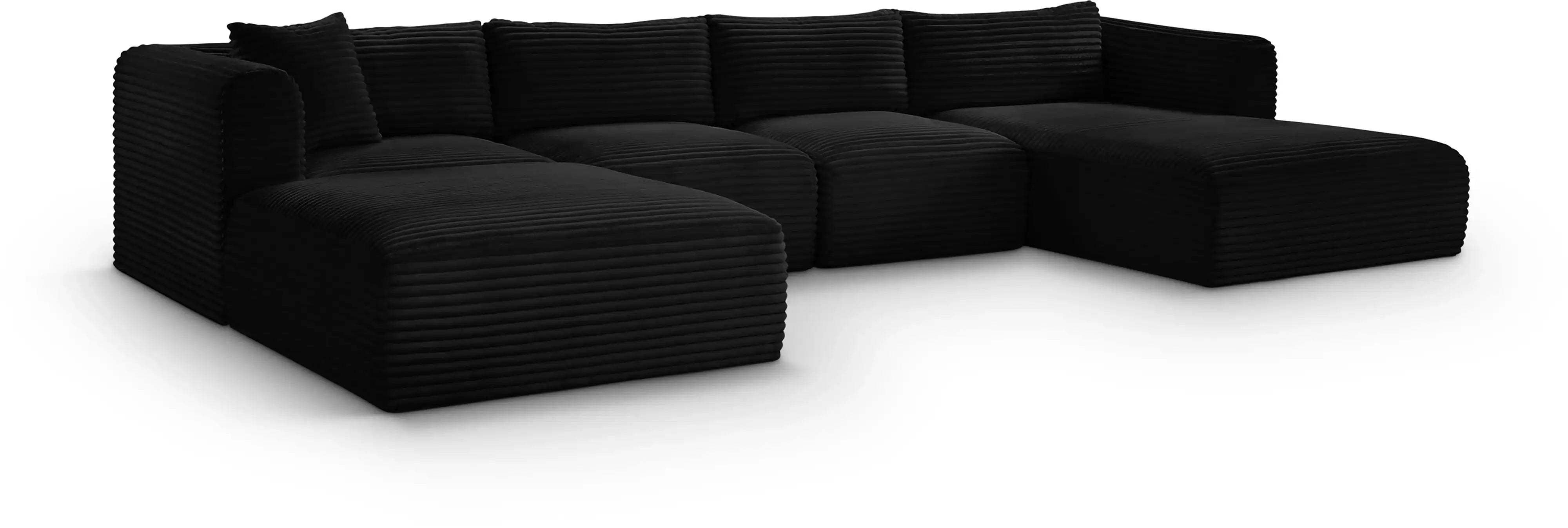 Shaggy - 5 Piece Modular Sectional With Chaise And Ottoman - Best Buy Furniture