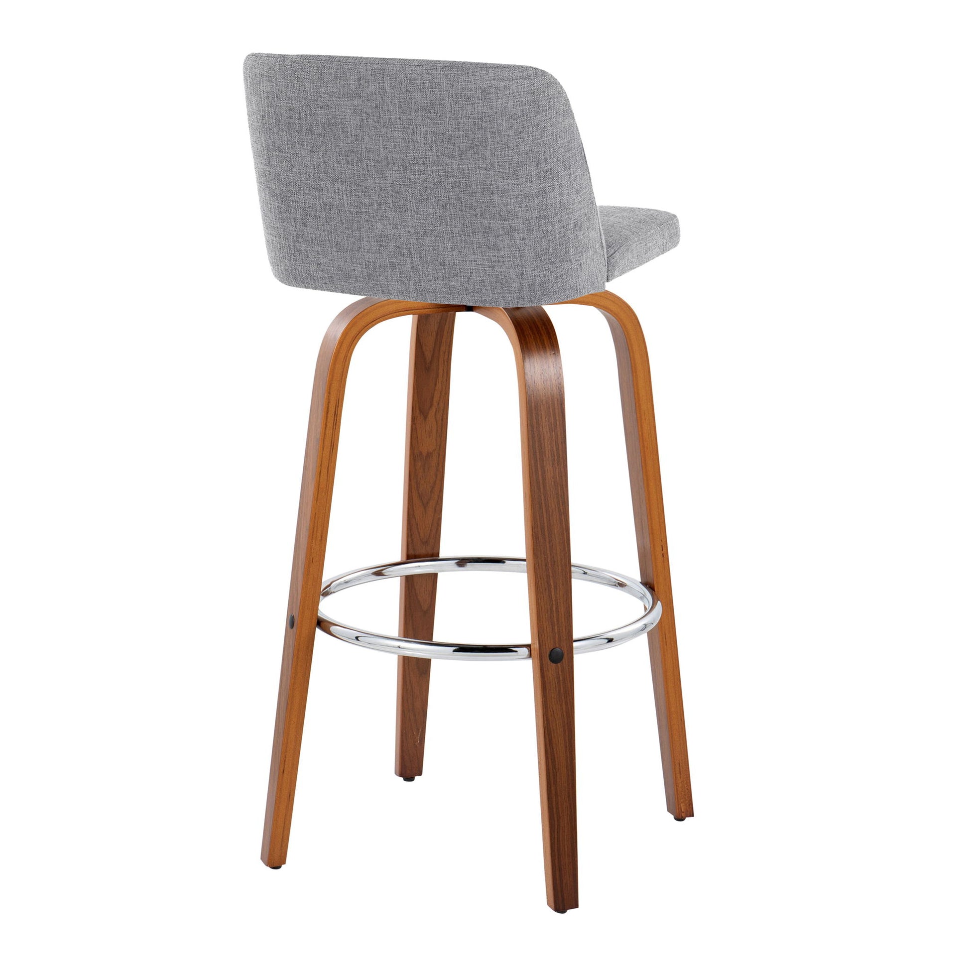 Toriano - Mid Century Modern Fixed Height, Barstool With Swivel With Round Footrest (Set of 2) - Best Buy Furniture