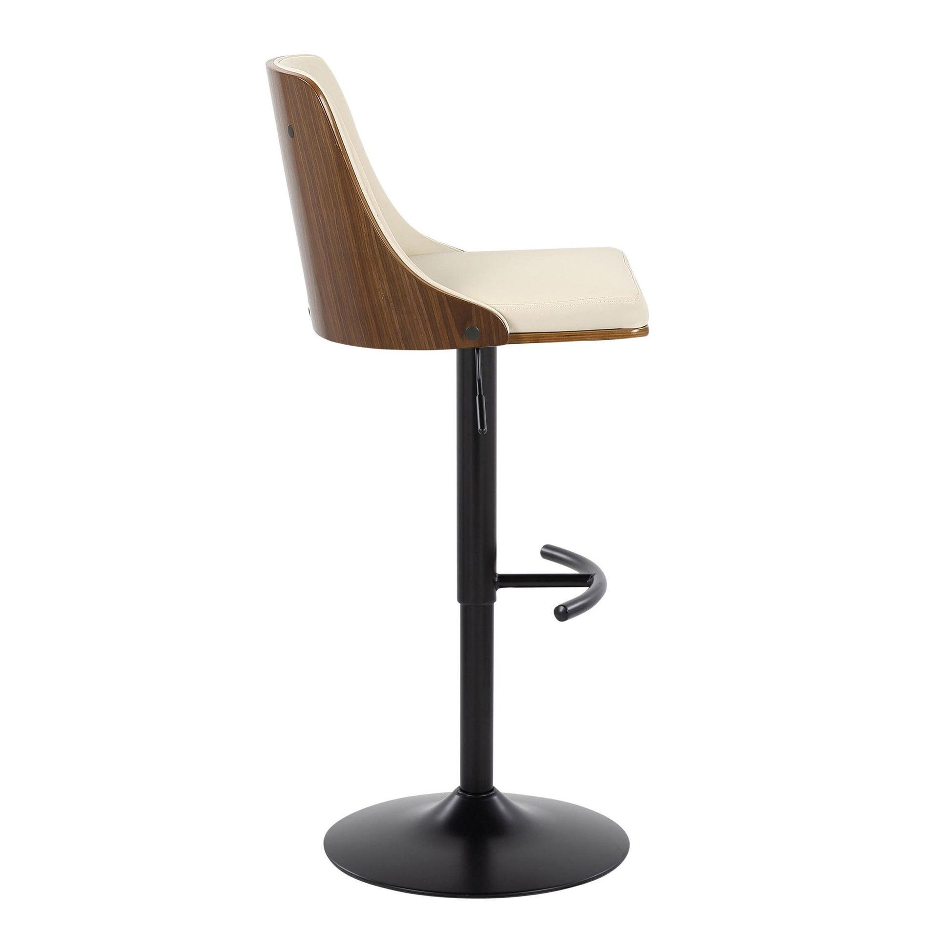 Gianna - Mid Century Modern Adjustable Barstool, Swivel With Rounded T Footrest (Set of 2) - Best Buy Furniture