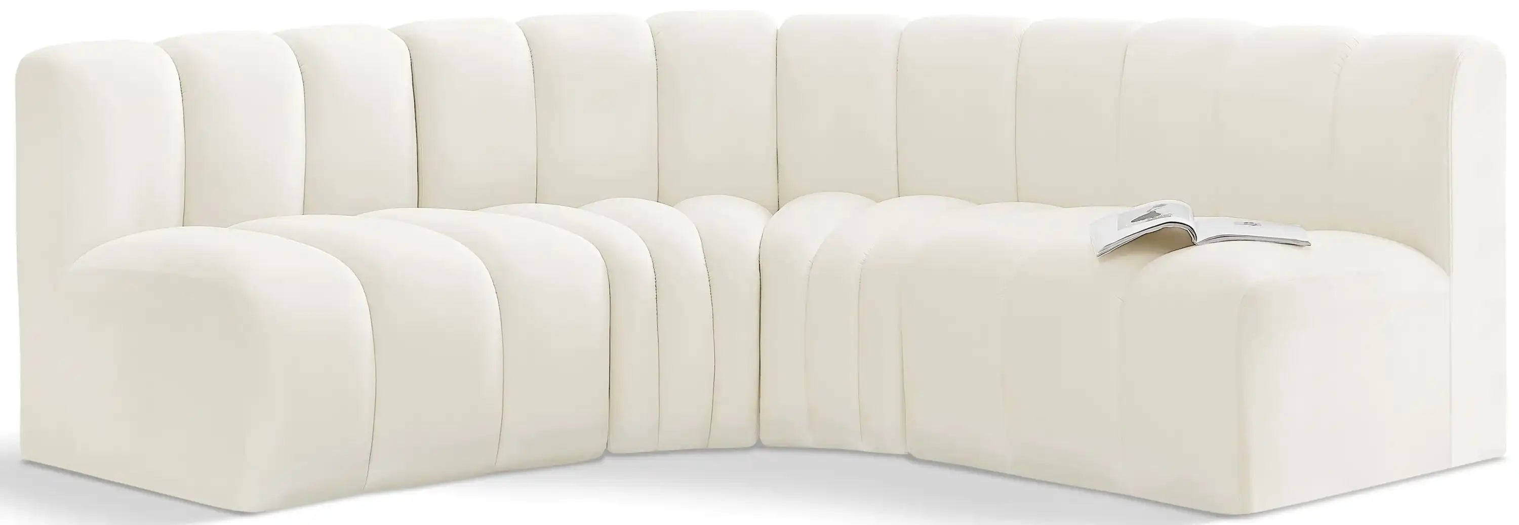 Arc - Velvet 4 Piece Corner Modular Sofa - Best Buy Furniture