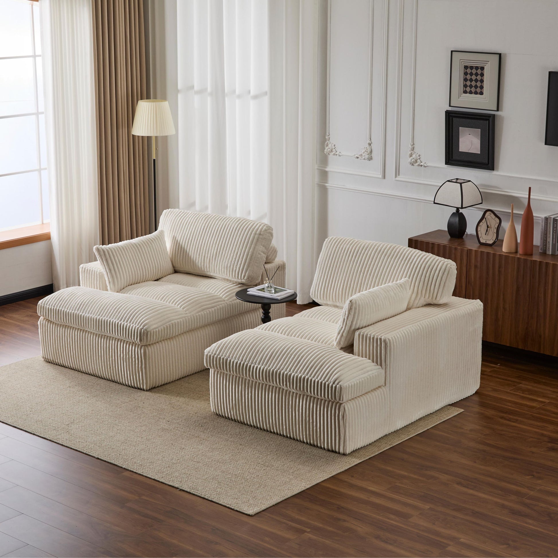 Double Chaise Lounge Chair, Oversized Upholstered Sleeper Cloud Couch - Best Buy Furniture