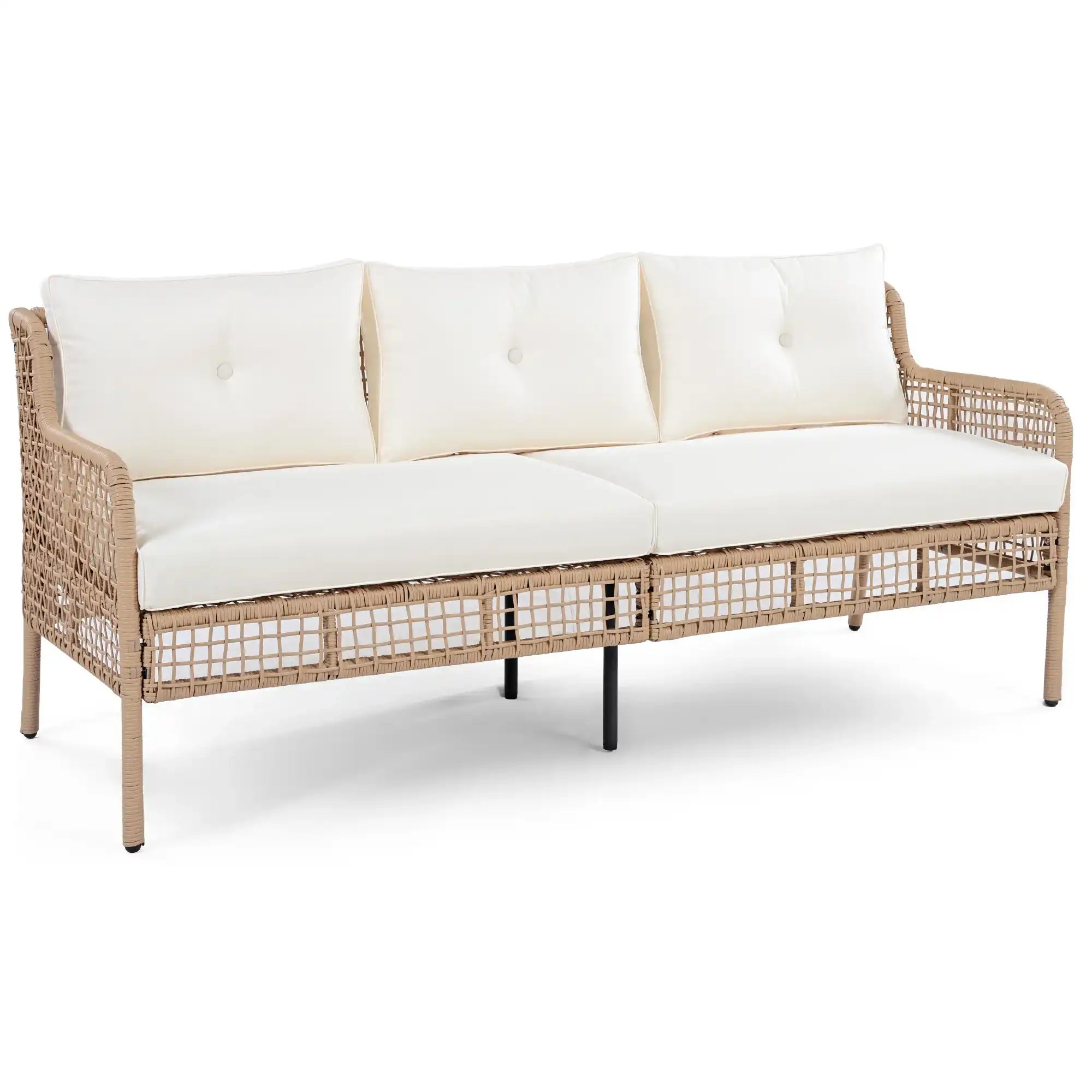 4 Piece Sectional Rattan Patio Furniture Set with Swivel Chairs - Best Buy Furniture
