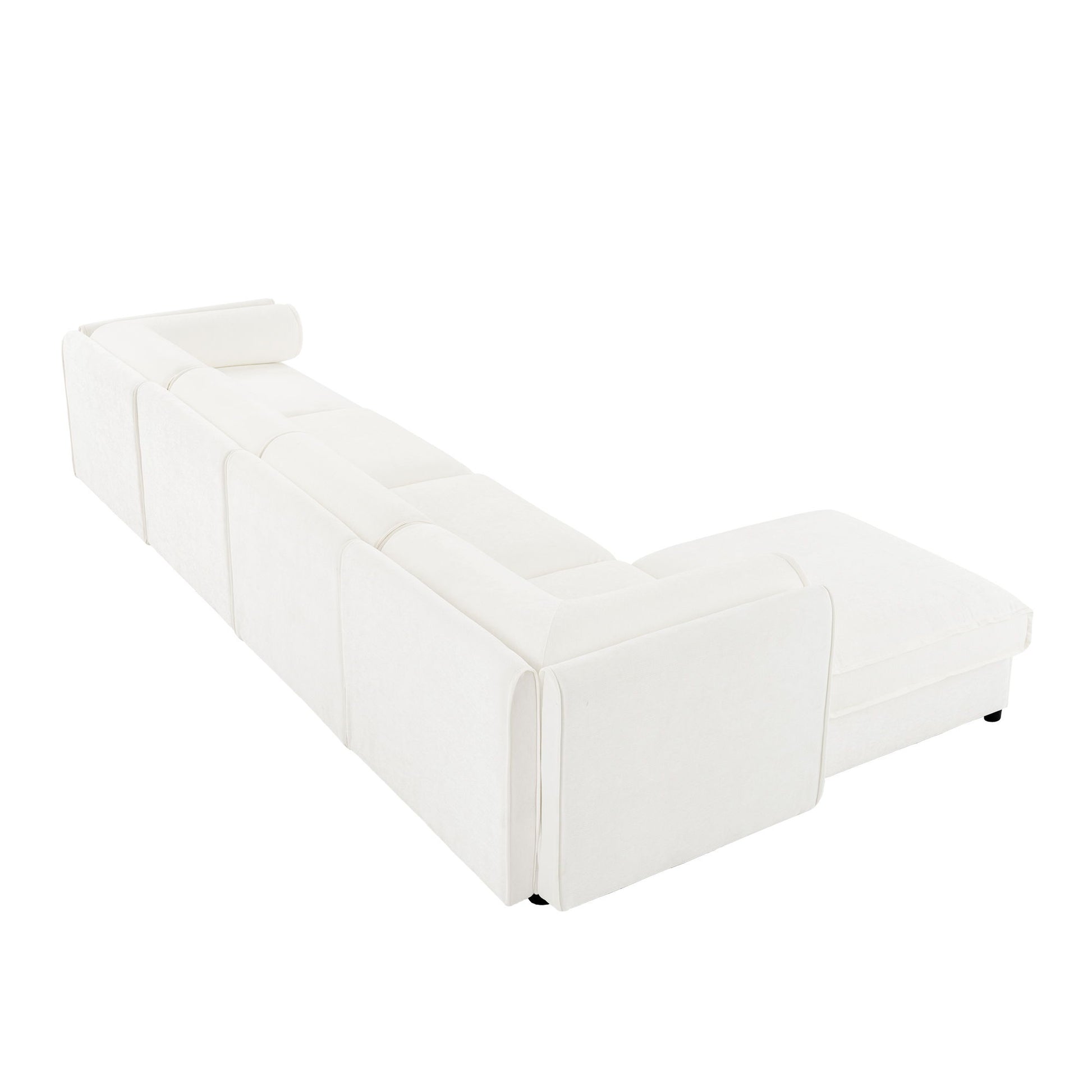 Contemporary Elegant White Chenille Sofa With Storage And Ottoman - Best Buy Furniture