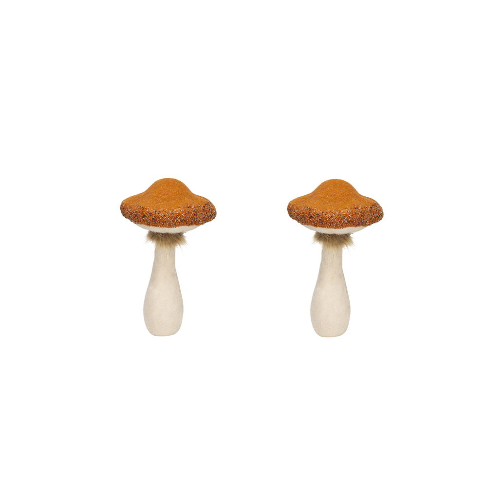 Mushroom Holiday Ornament, For Harvest Festival Fall Festival & Thanksgiving Table Decorations (Set of 2) - Beige / Orange - Best Buy Furniture