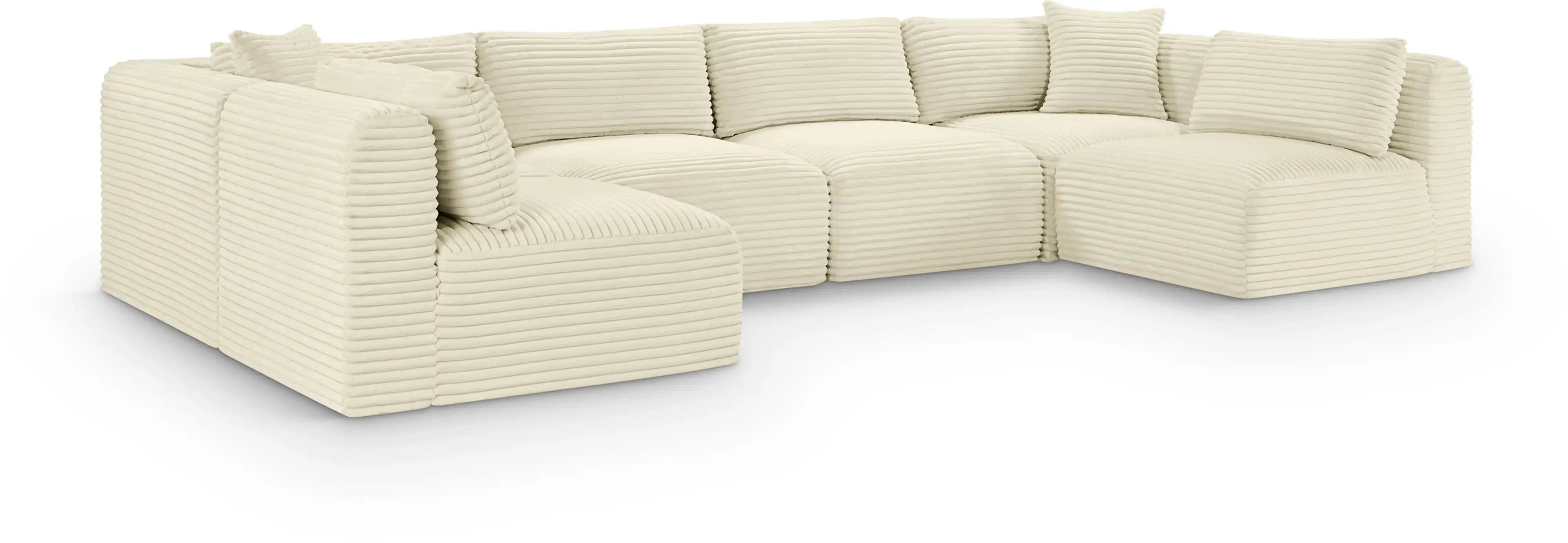 Shaggy - 6 Piece Modular U-Shaped Armless Sectional - Best Buy Furniture
