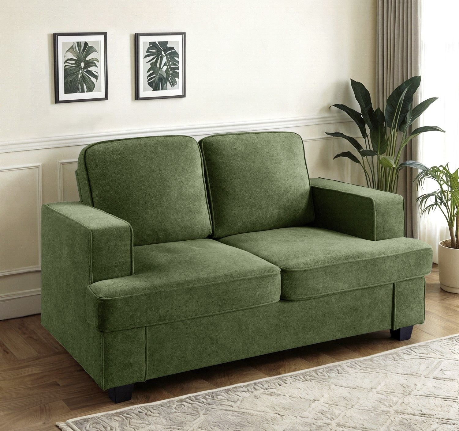 Modern Loveseat, Comfortable 2 Seater Couch With Deep Seating, Loose Back Cushions, Wide Arms - Best Buy Furniture