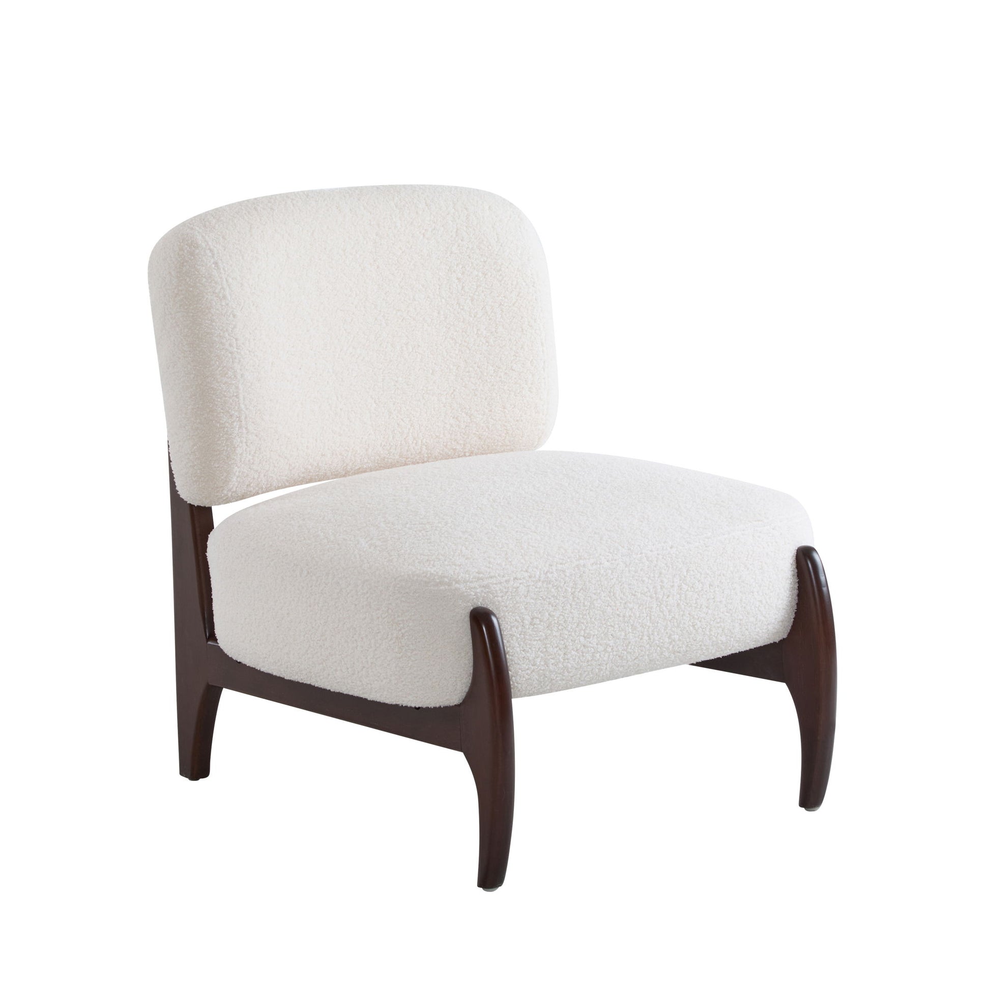 Modern Boucle Lounge Chair With Solid Wood Fram - Best Buy Furniture