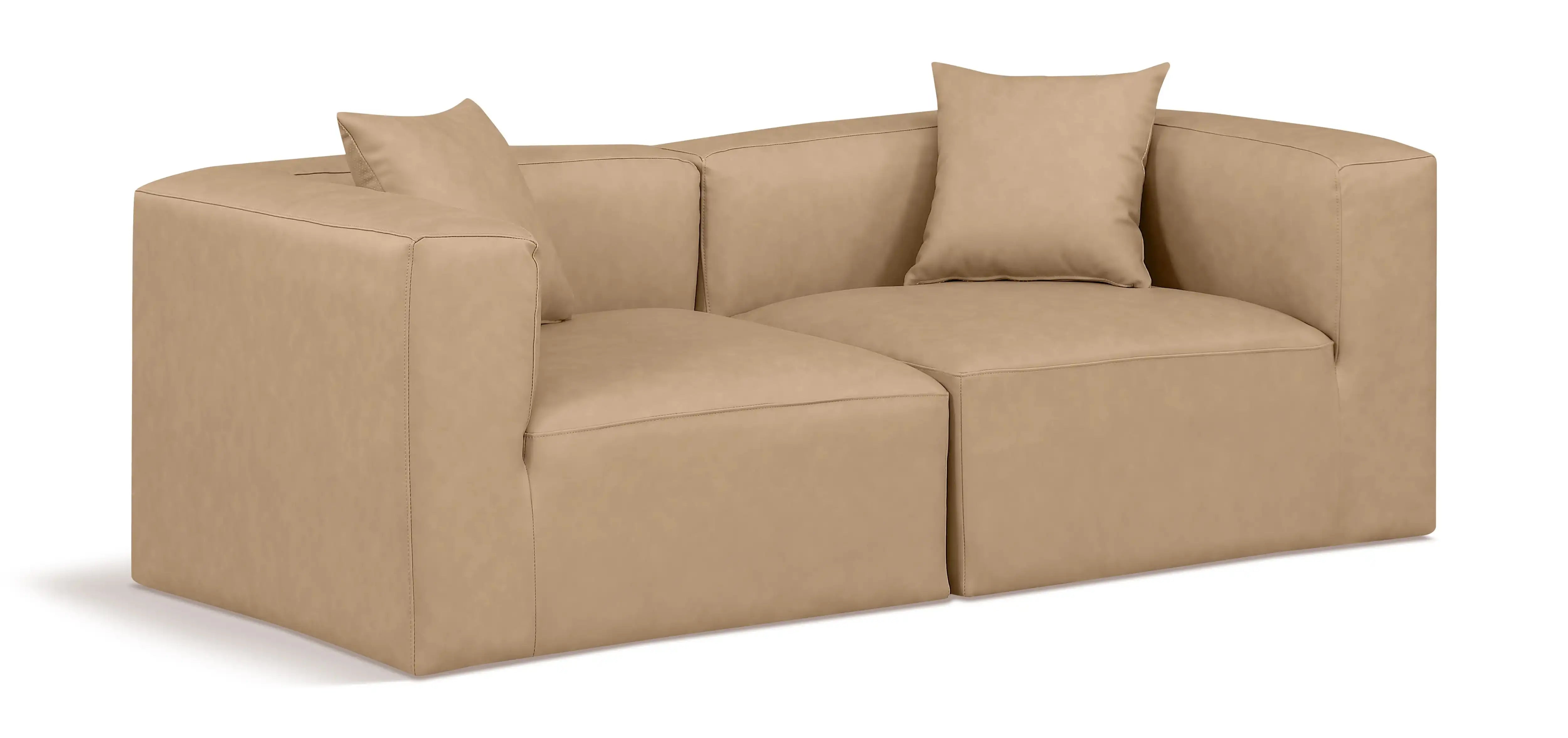 Cube - Modular 2 Piece Sofa - Tan - Best Buy Furniture