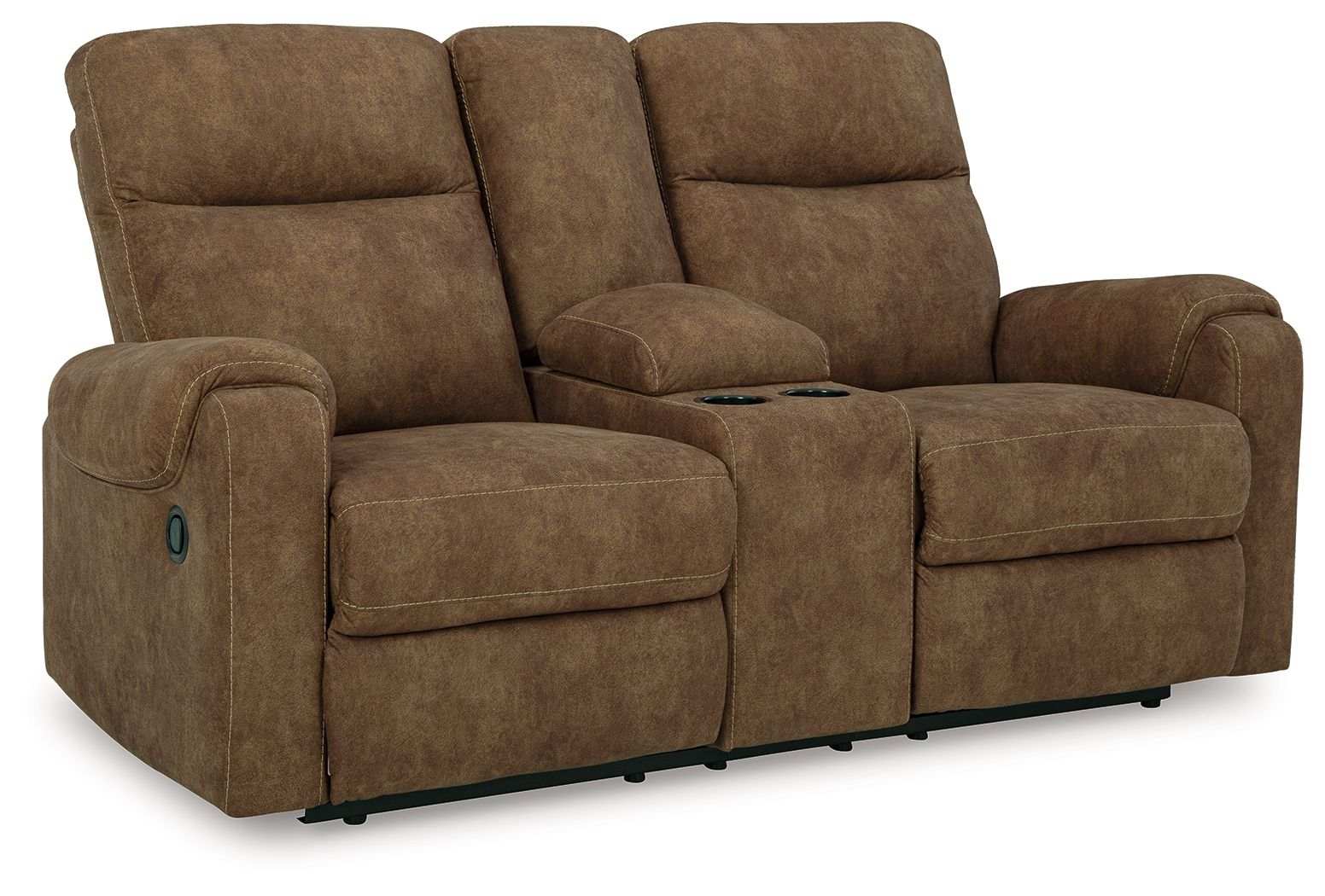 Edenwold - Dbl Reclining Loveseat with Console - Brindle - Best Buy Furniture