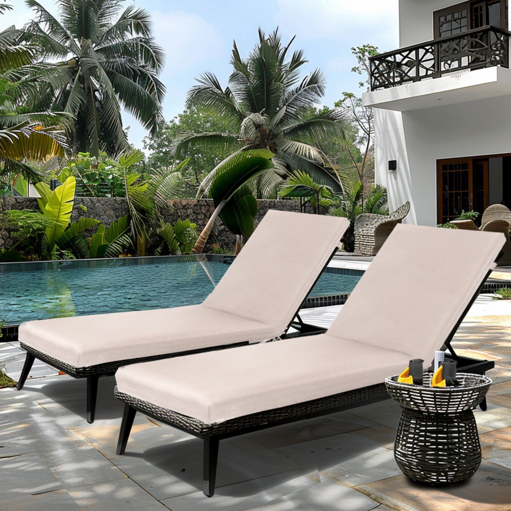 2 Piece Outdoor Chaise Lounge Cushion Set, Replacement Cushions For Patio Furniture - Best Buy Furniture