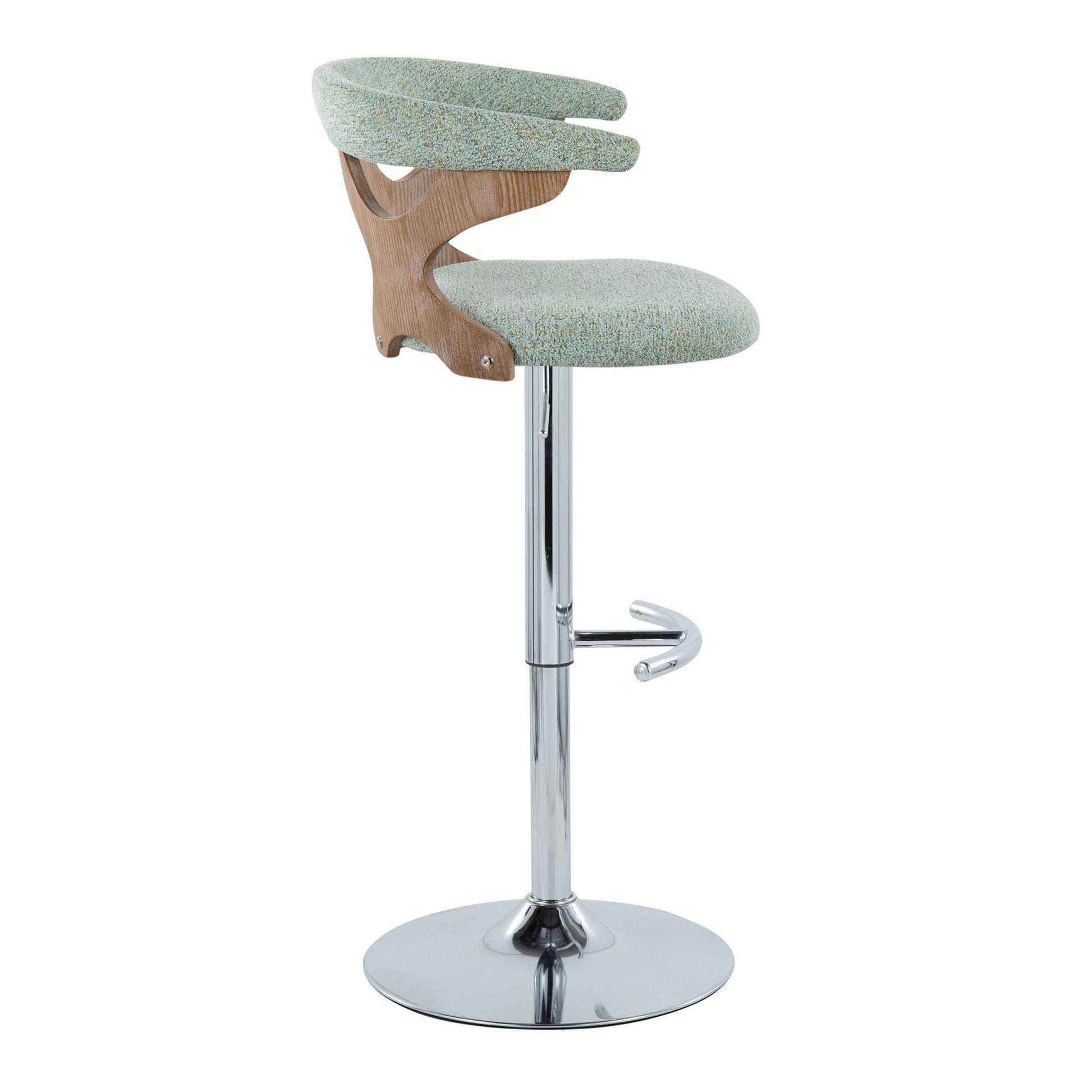 Gardenia - Contemporary Adjustable Barstool With Swivel / Rounded T Footrest (Set of 2) - Best Buy Furniture