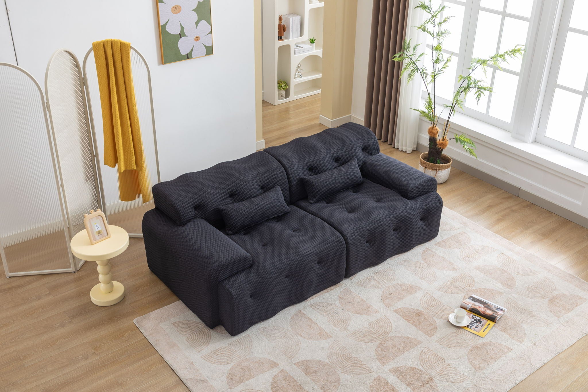 Large Size 2 Seater Sofa, Pure Foam Comfy Sofa Couch, Modern Lounge Sofa For Living Room, Apartment - Best Buy Furniture
