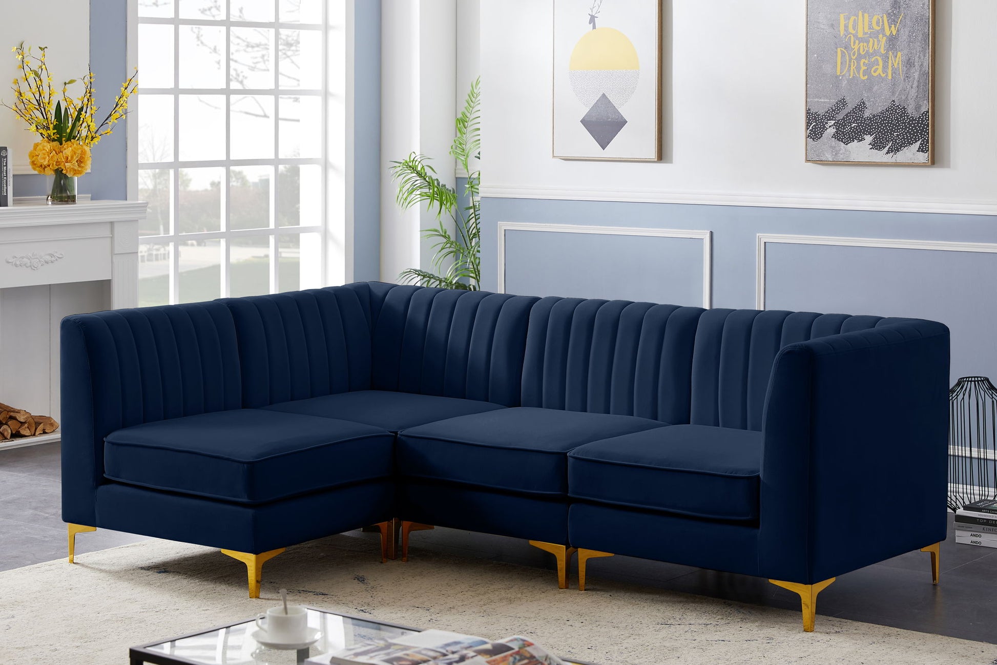 Alina - 4 Piece Modular L-Shaped Sectional - Best Buy Furniture