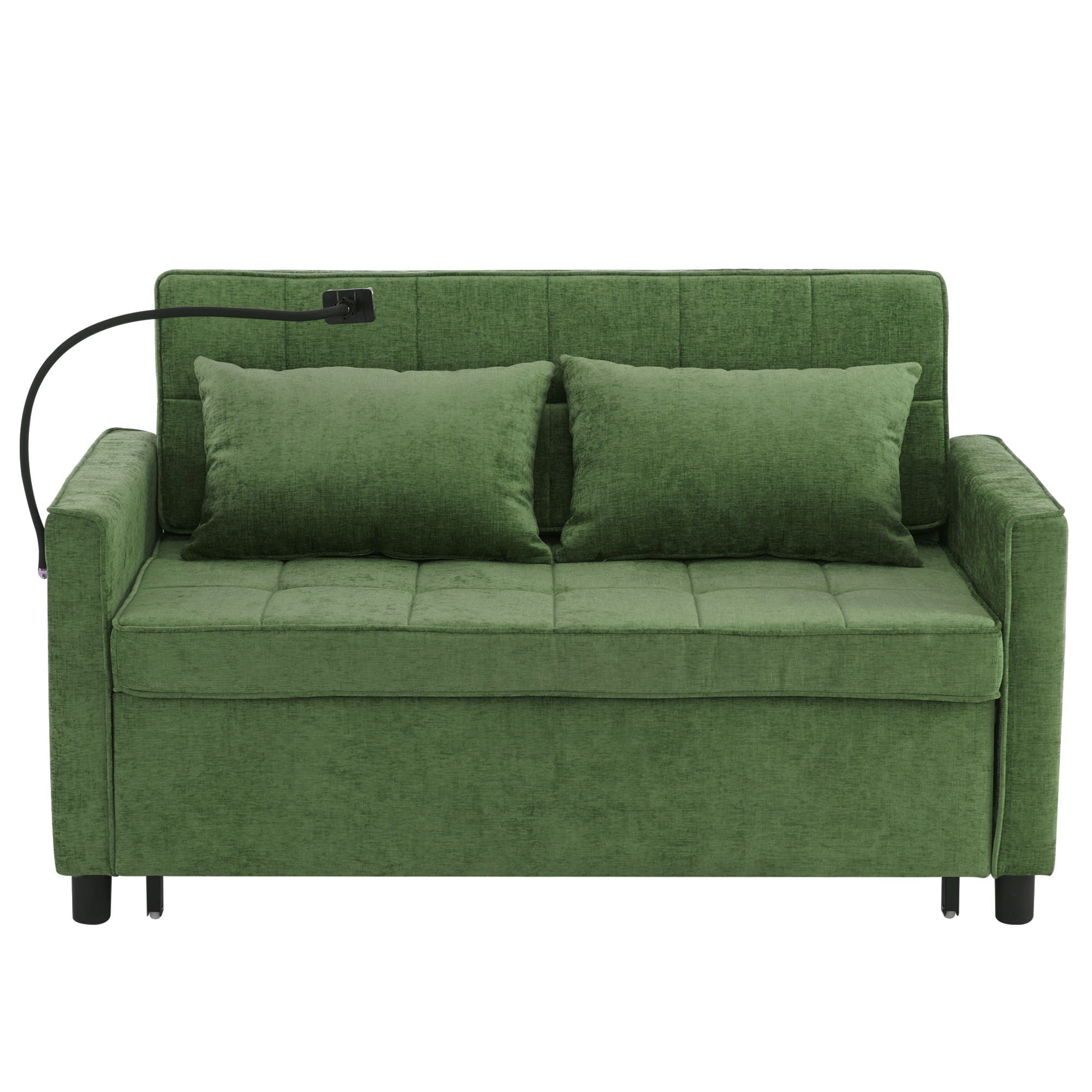 Loveseat Sofa Bed Sleeper With Reversible Backrest, Side Pockets, USB Ports, Phone Holder - Best Buy Furniture