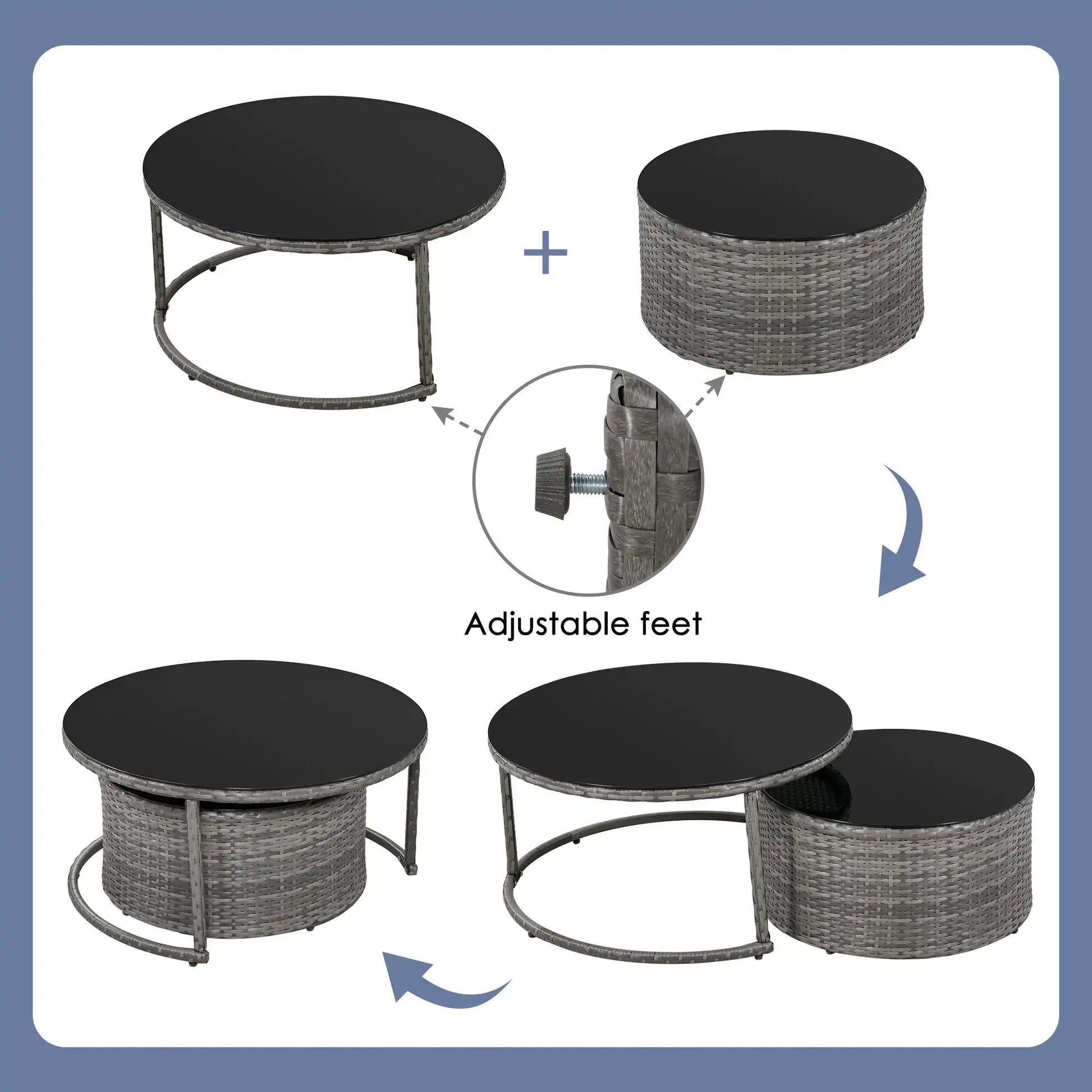 GO 9-Pieces Outdoor Half-moon Patio Sofa Set, Round Sofa Set, Modern Style Sofa, Gray Wicker - Best Buy Furniture