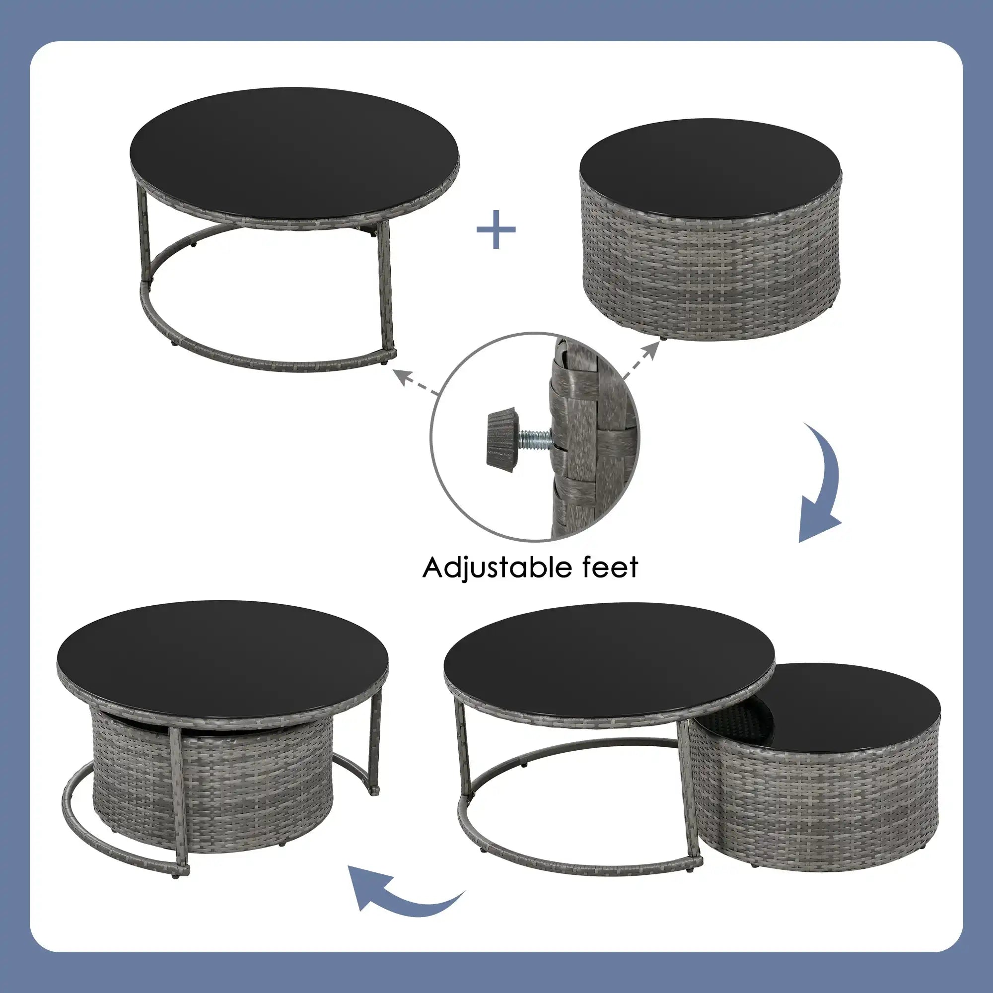 GO 9-Pieces Outdoor Half-moon Patio Sofa Set, Round Sofa Set, Modern Style Sofa, Gray Wicker - Best Buy Furniture